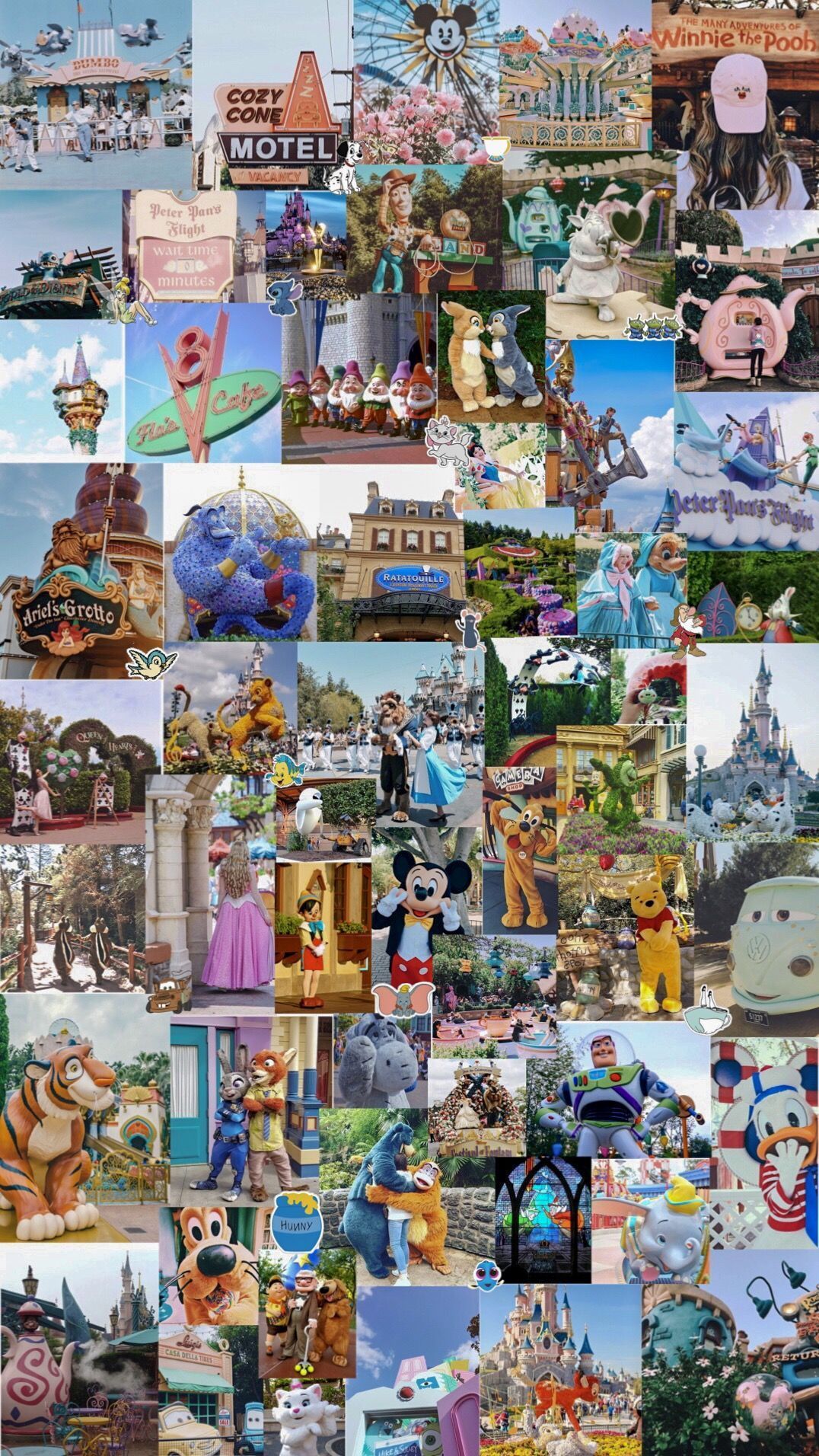 A collage of photos from Disneyland Paris - Disney