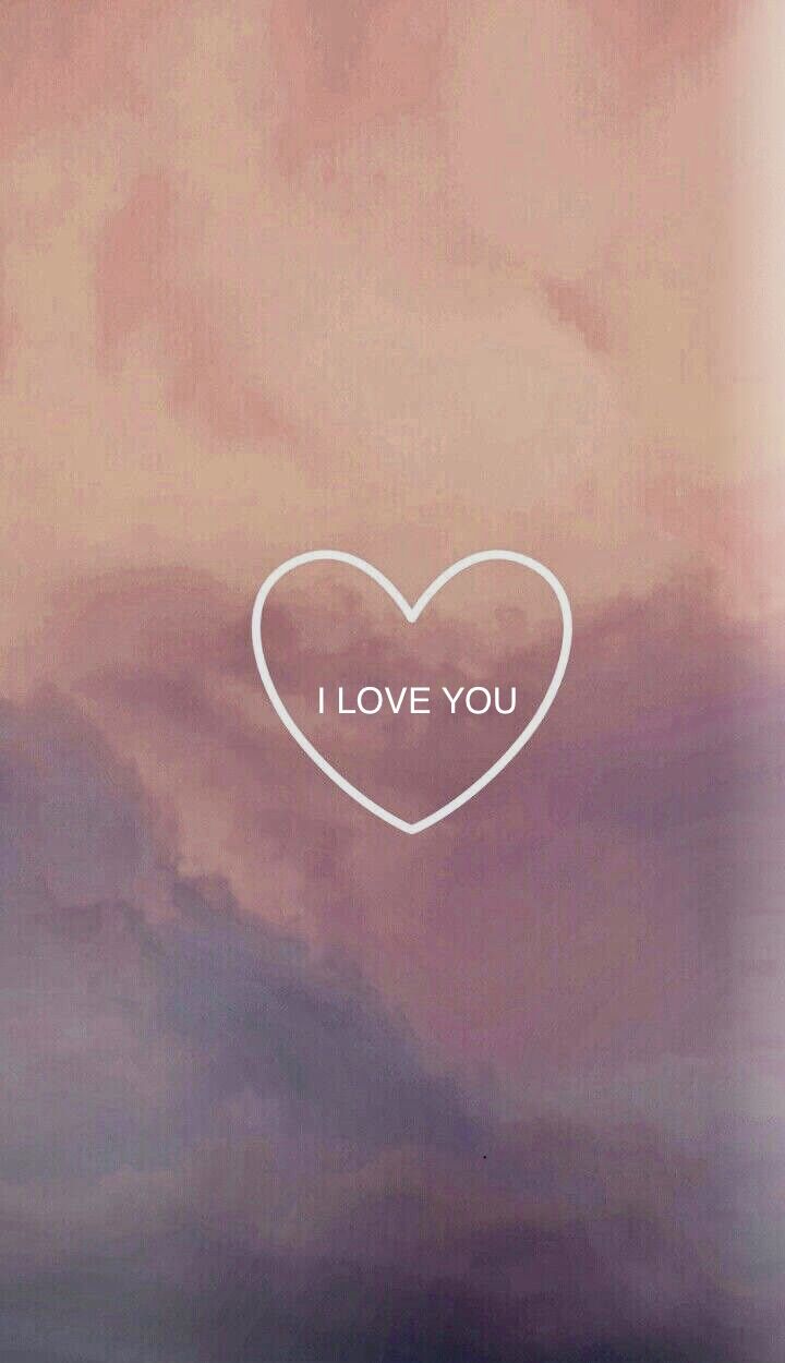 Iphone wallpaper, love, love you, heart, clouds, sunset - Love