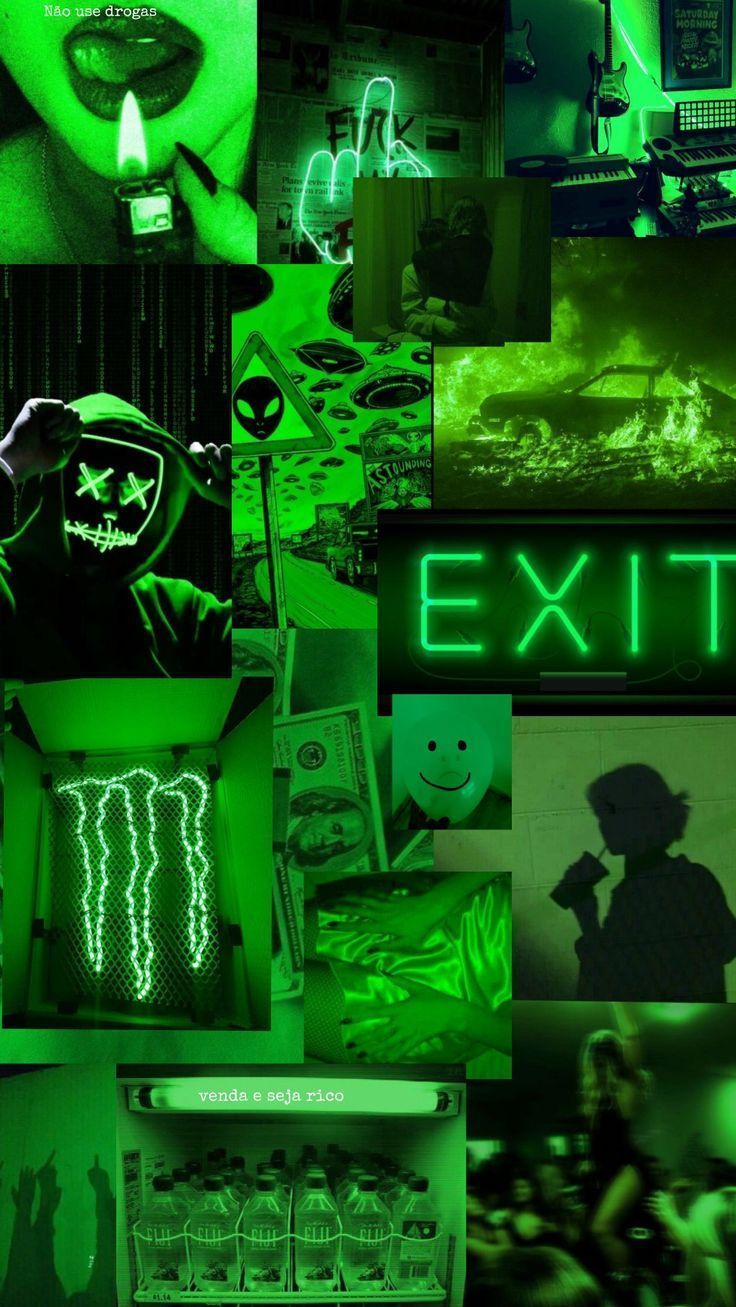 Wallpaper green aesthetic. Verde neon, Papel de parede verde, Verde. Imagenes de monster, Estética verde oscuro, Fondos de pantalla verde