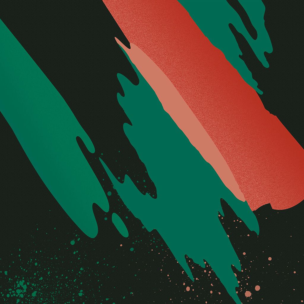 A black, red and green graphic design - Dark red