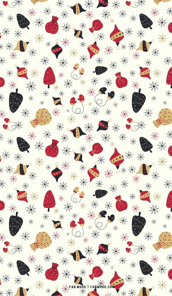 Christmas Aesthetic Wallpaper : Black and Red Snowflake Wallpaper