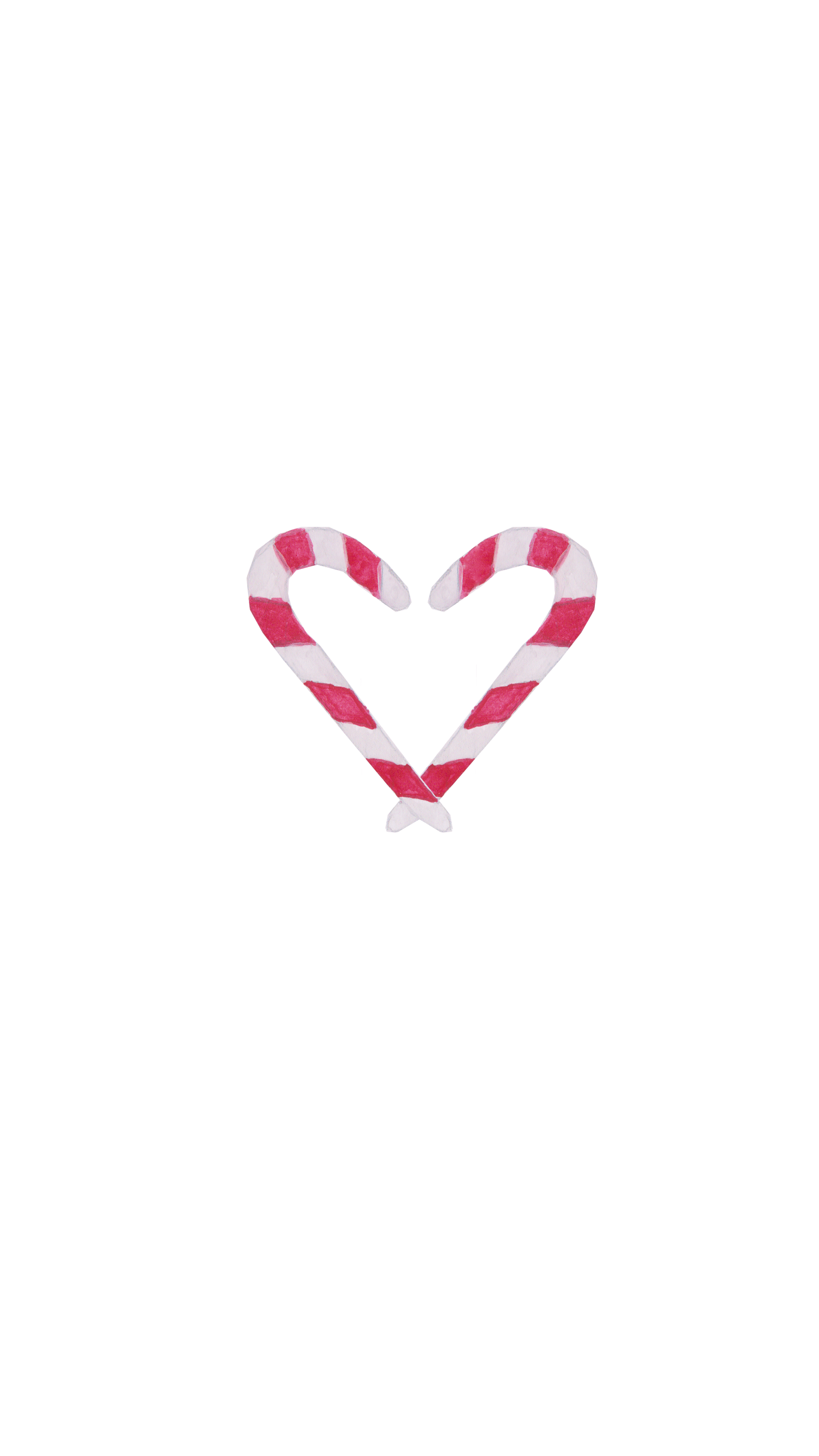 Candy Cane Christmas Heart Watercolor Phone Wallpaper. Candy cane, Phone wallpaper, Christmas wallpaper
