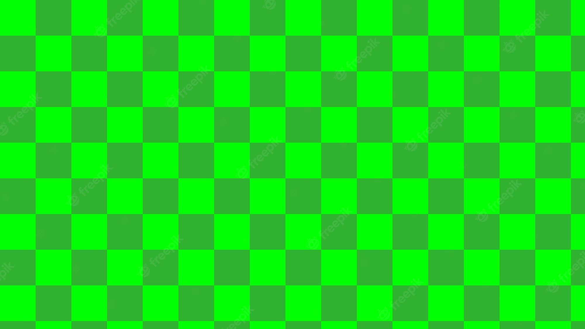 Green chessboard with a green background - Neon green, grid, lime green