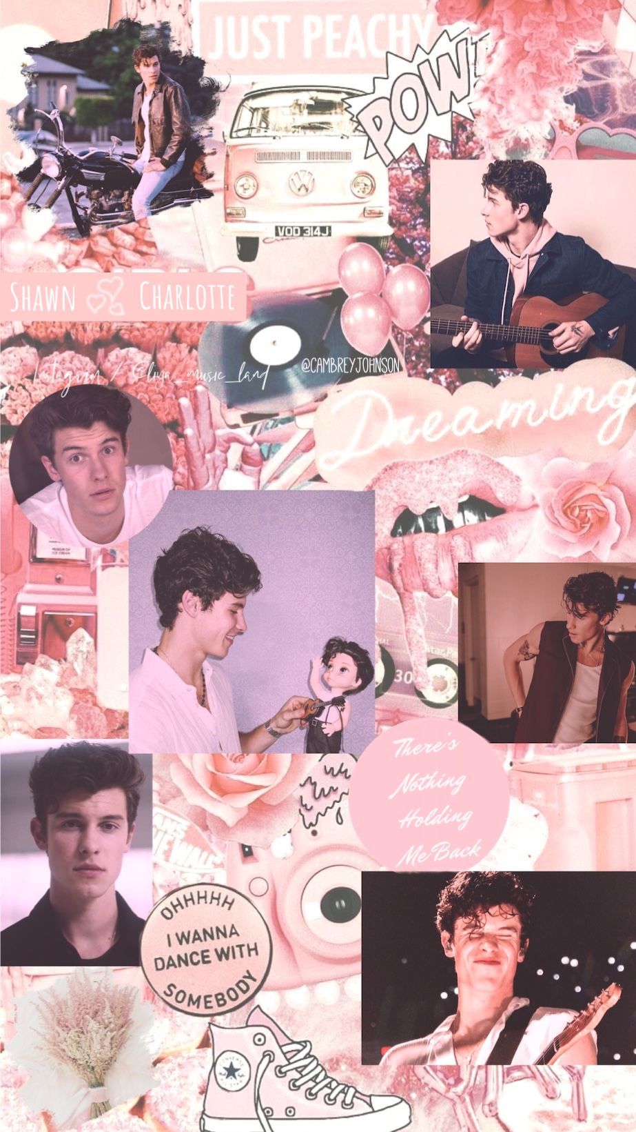 A collage of pictures with different people in them - Shawn Mendes