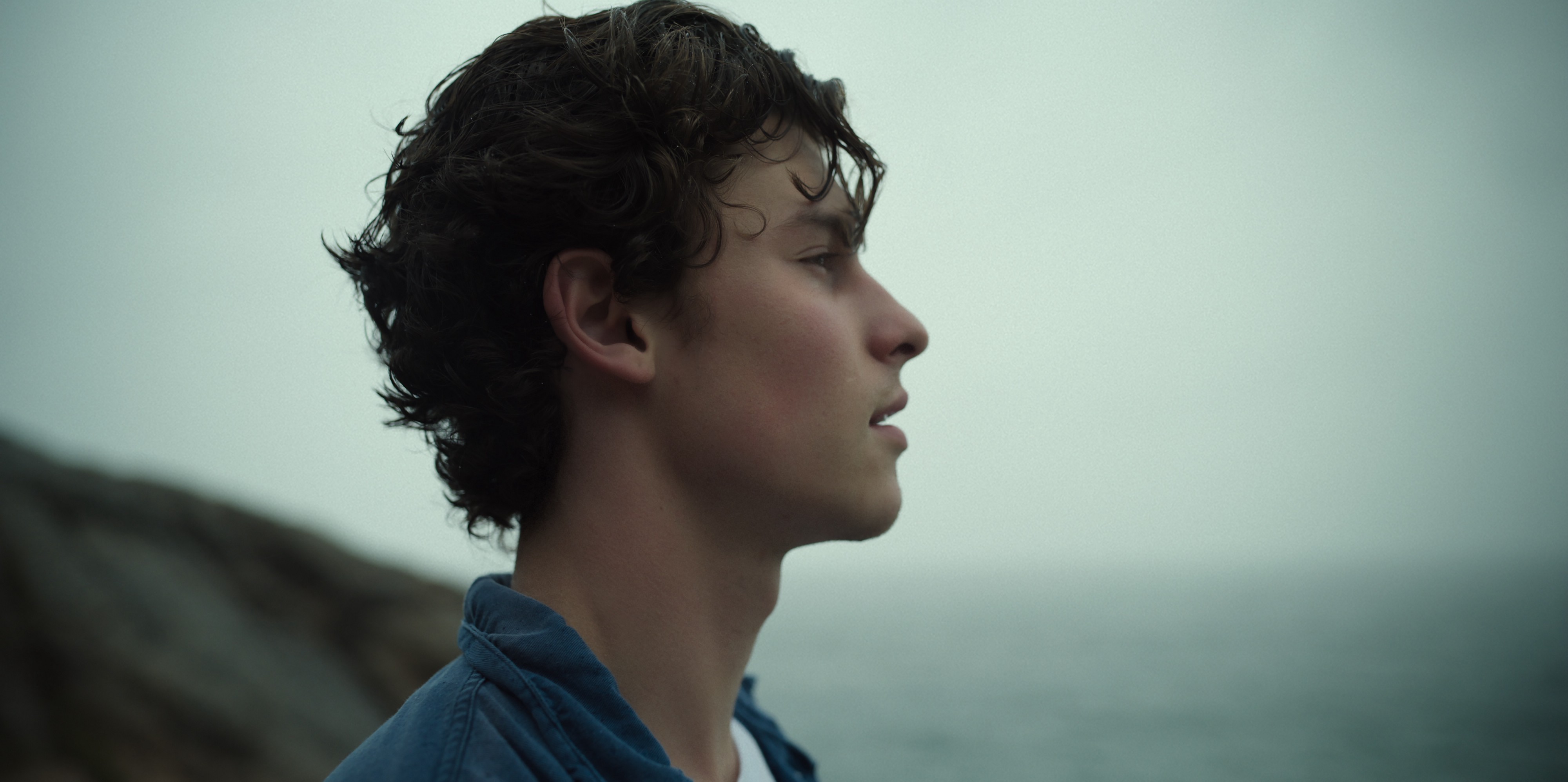 A young man with curly hair looking out over the ocean - Shawn Mendes