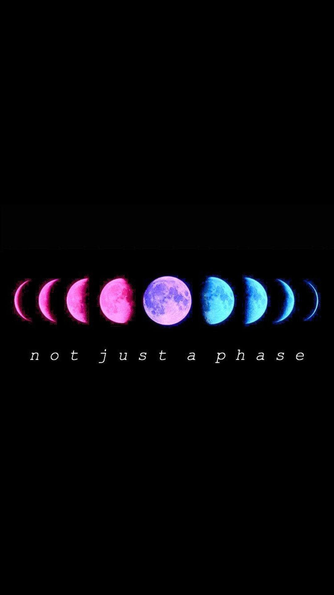 The phases of a moon with different colors - Non binary