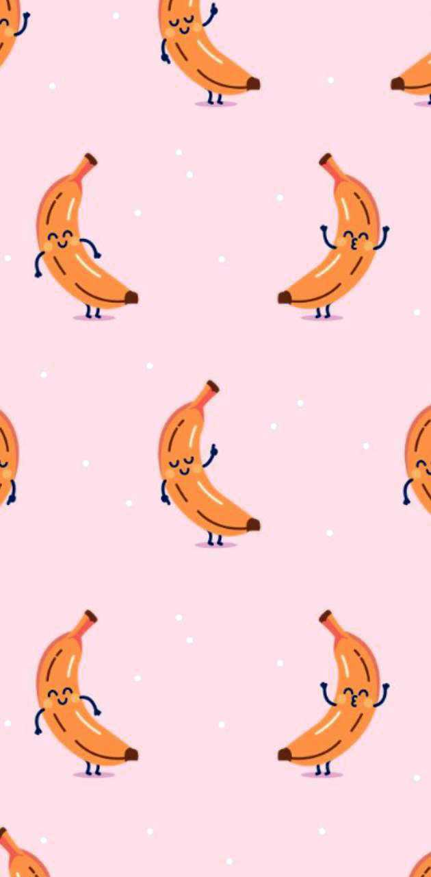 IPhone wallpaper with a pattern of bananas on a pink background - Banana