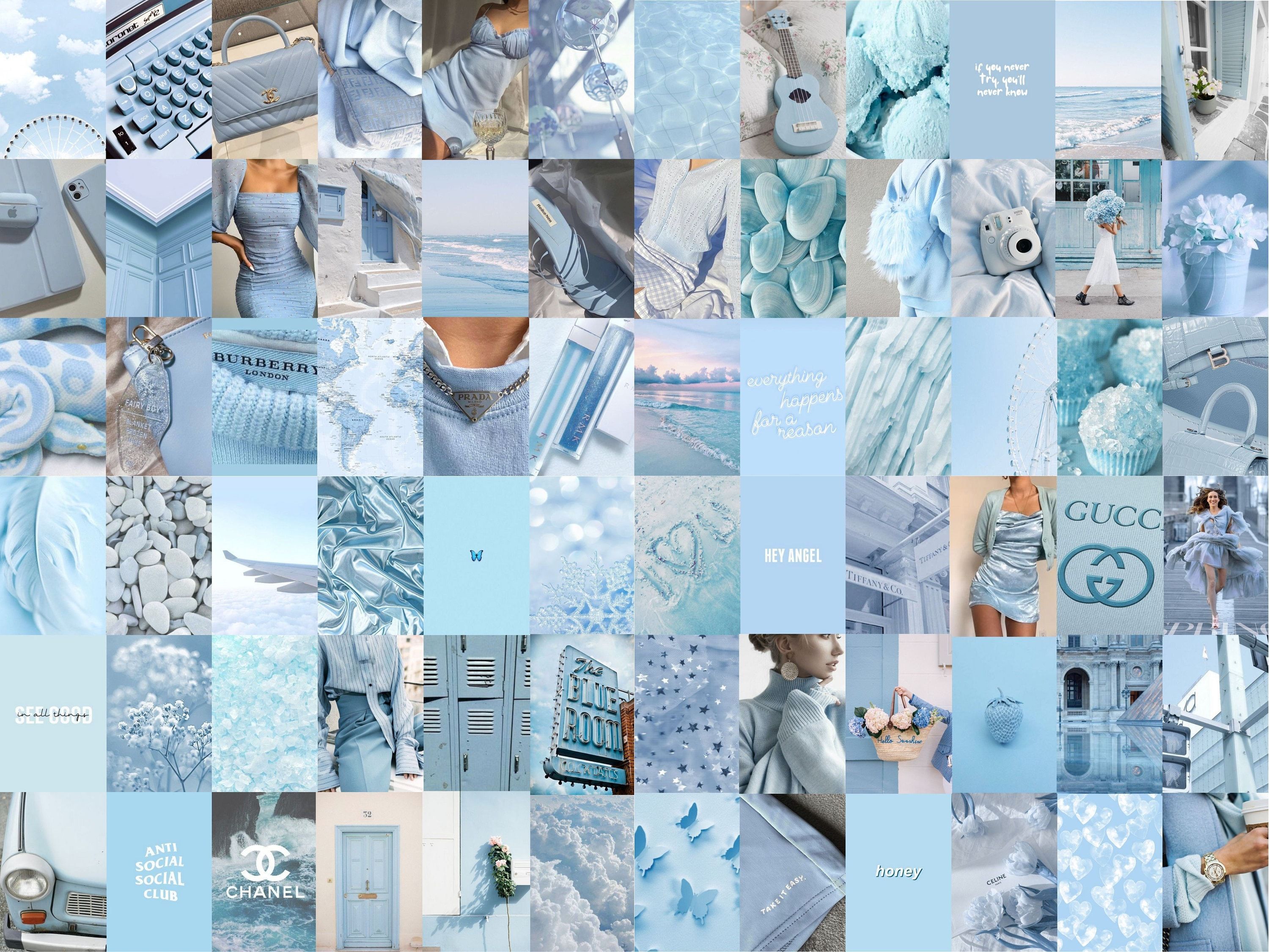 Baby Blue Pastel Collage Kit Blue Pastel Wall Collage