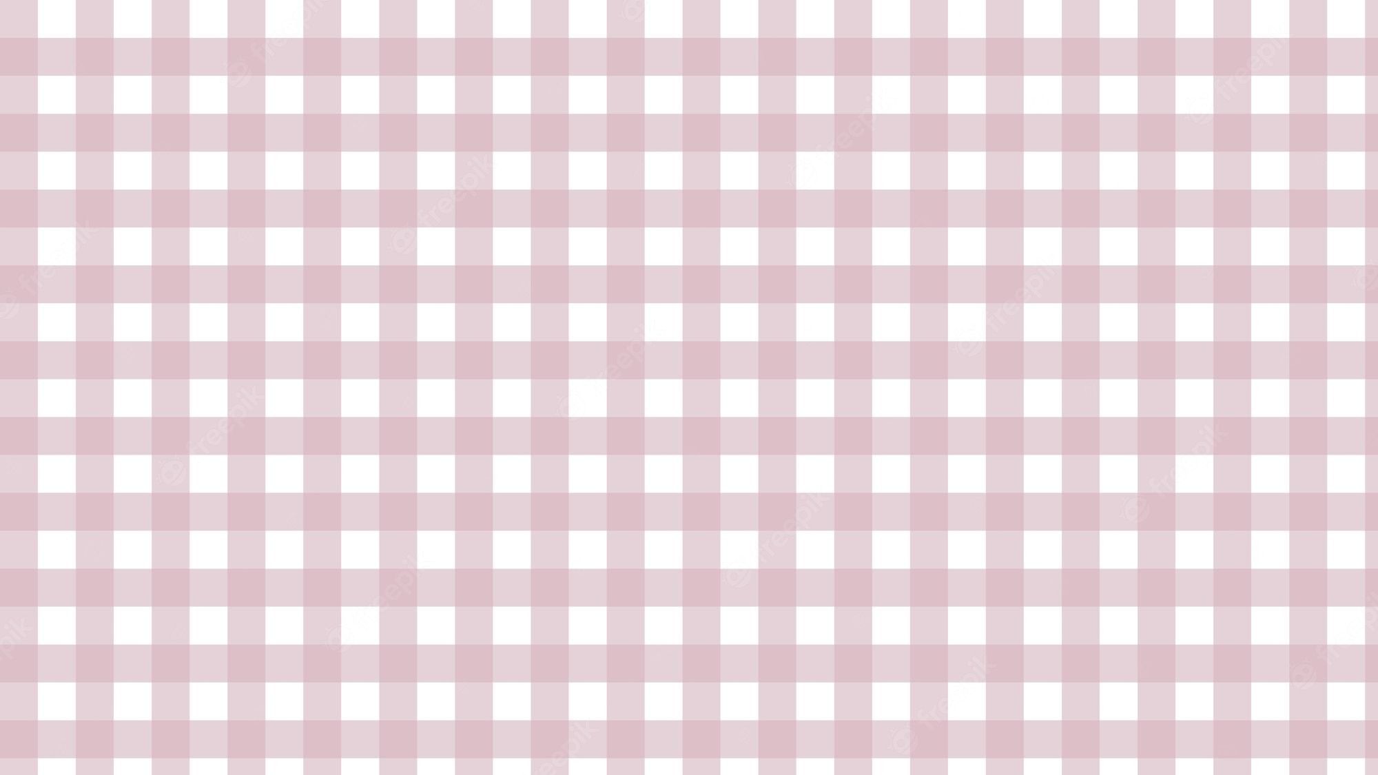 Premium Vector. Aesthetic cute pastel pink gingham checkerboard plaid tartan pattern background wallpaper