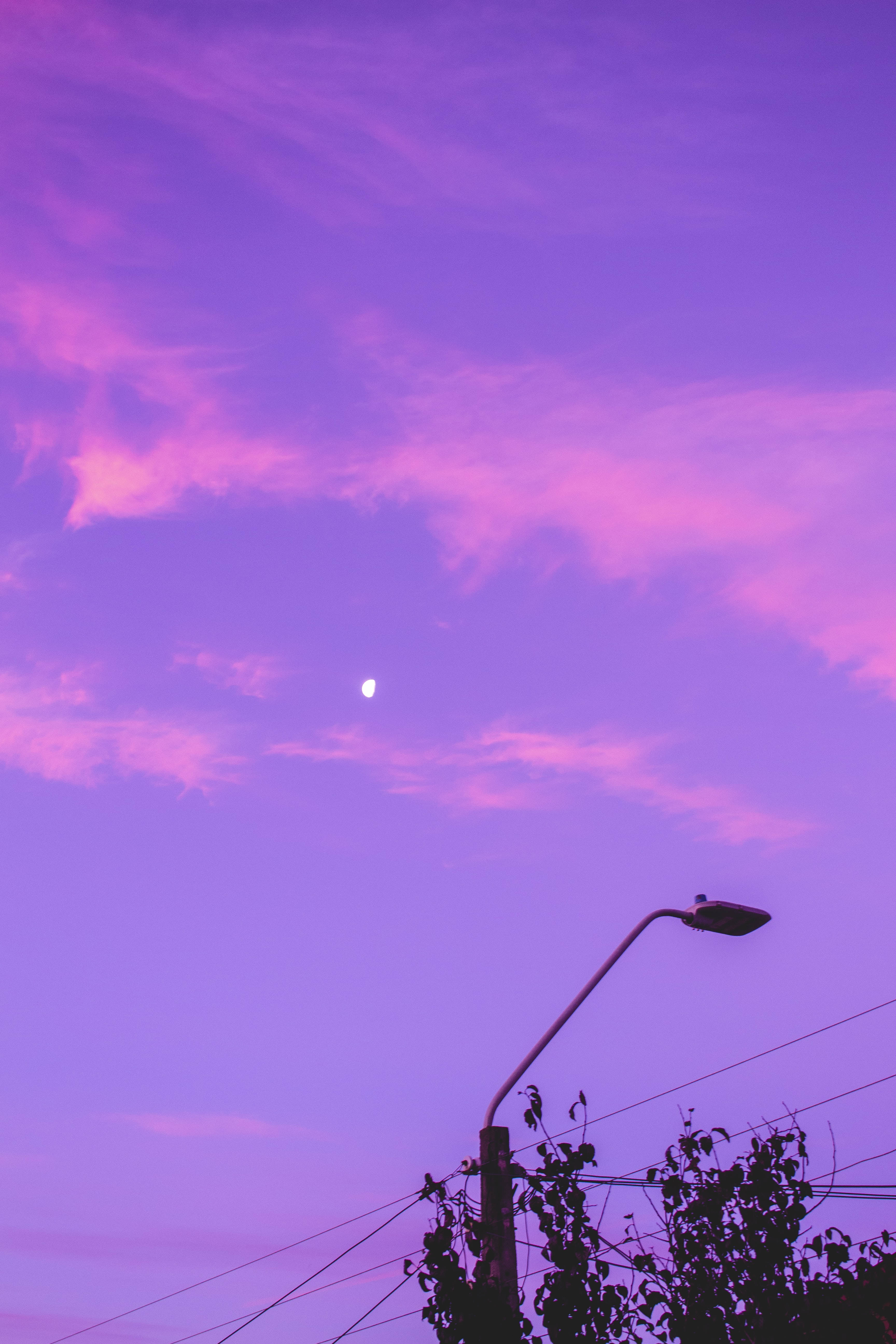 Download Dark Purple Aesthetic Pink Sky Wallpaper