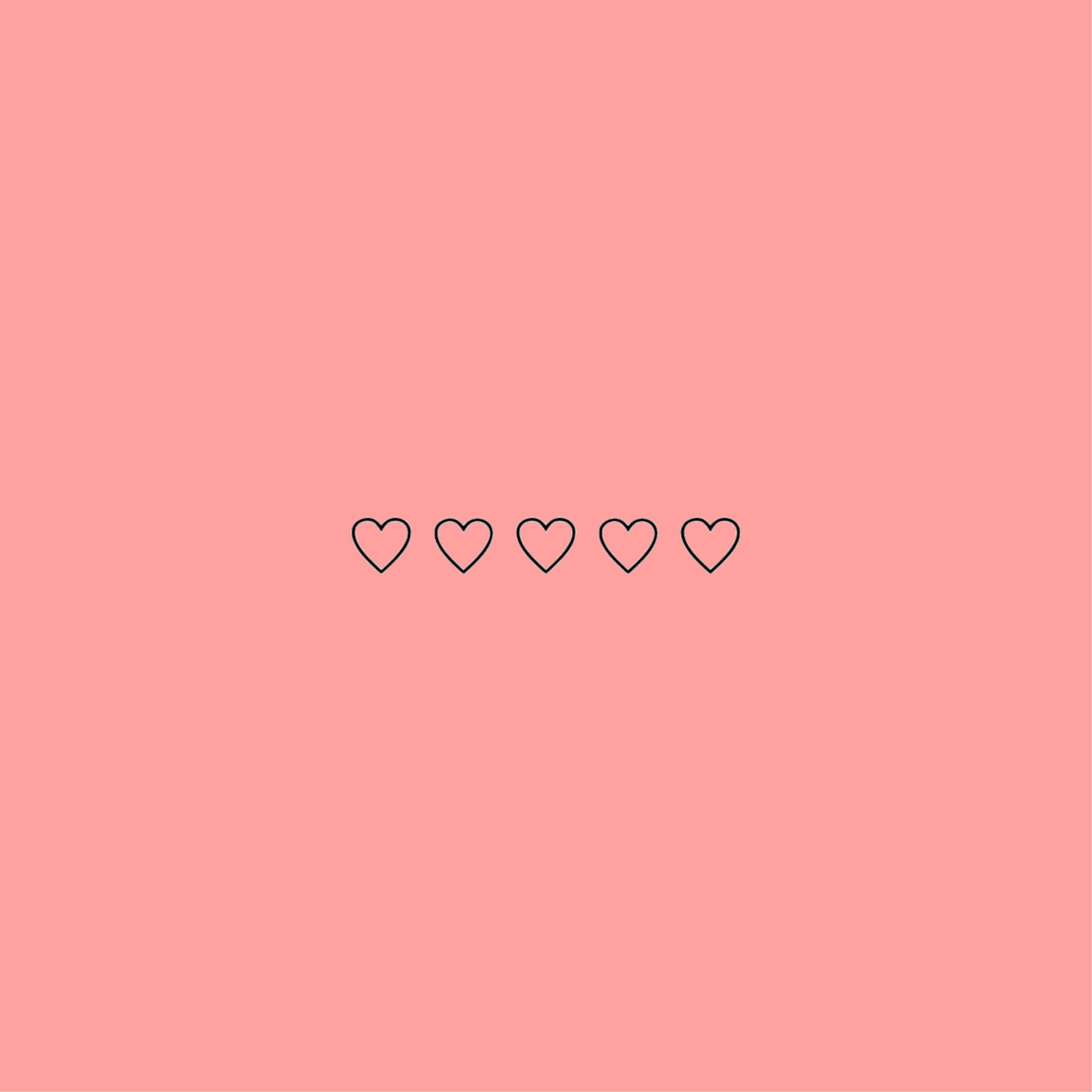 4 hearts on a pink background - Pastel pink, pink heart