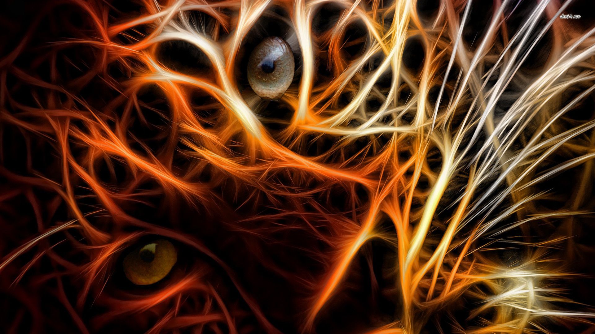 A digital art of an orange and yellow cat - Tiger