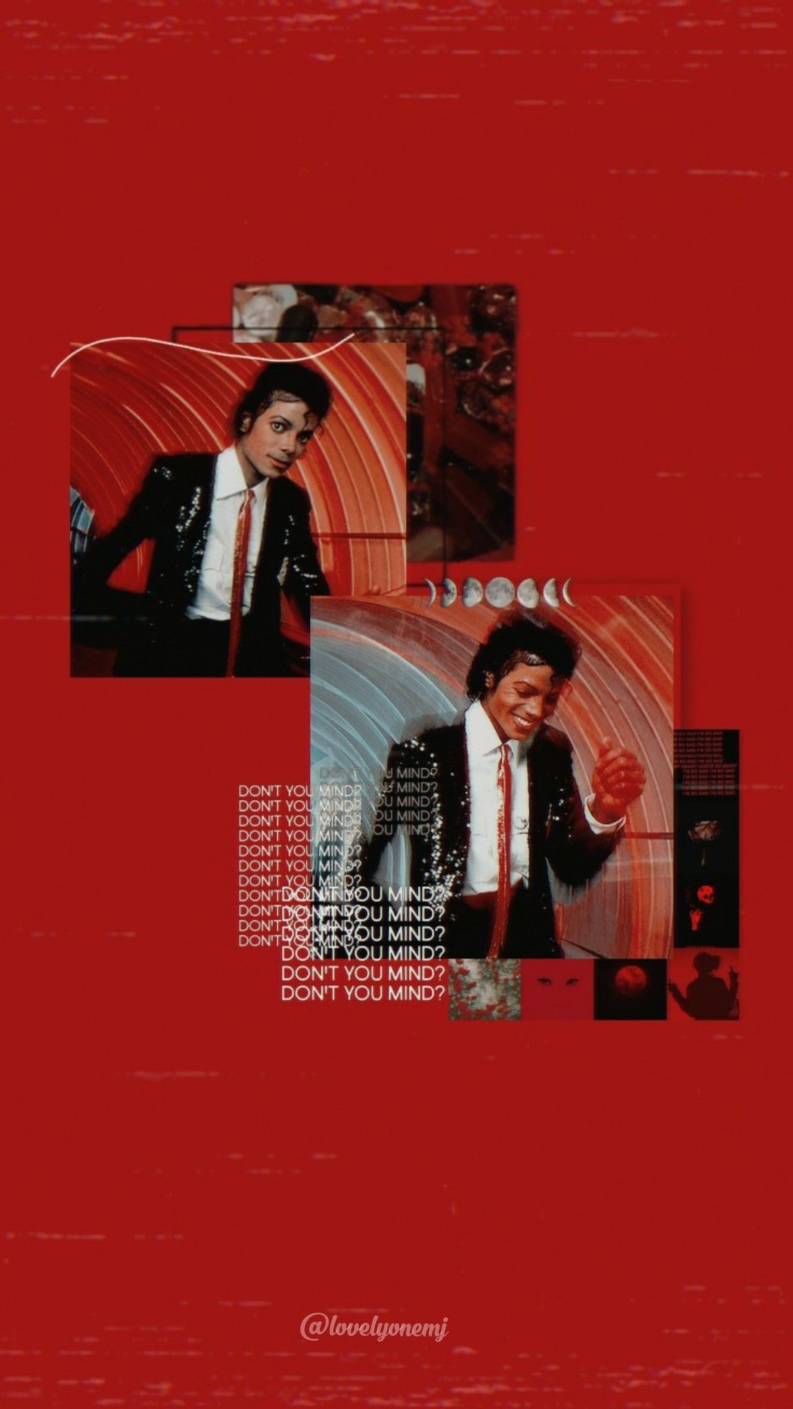 Red aesthetic wallpaper of Michael Jackson performing his famous dance - Michael Jackson