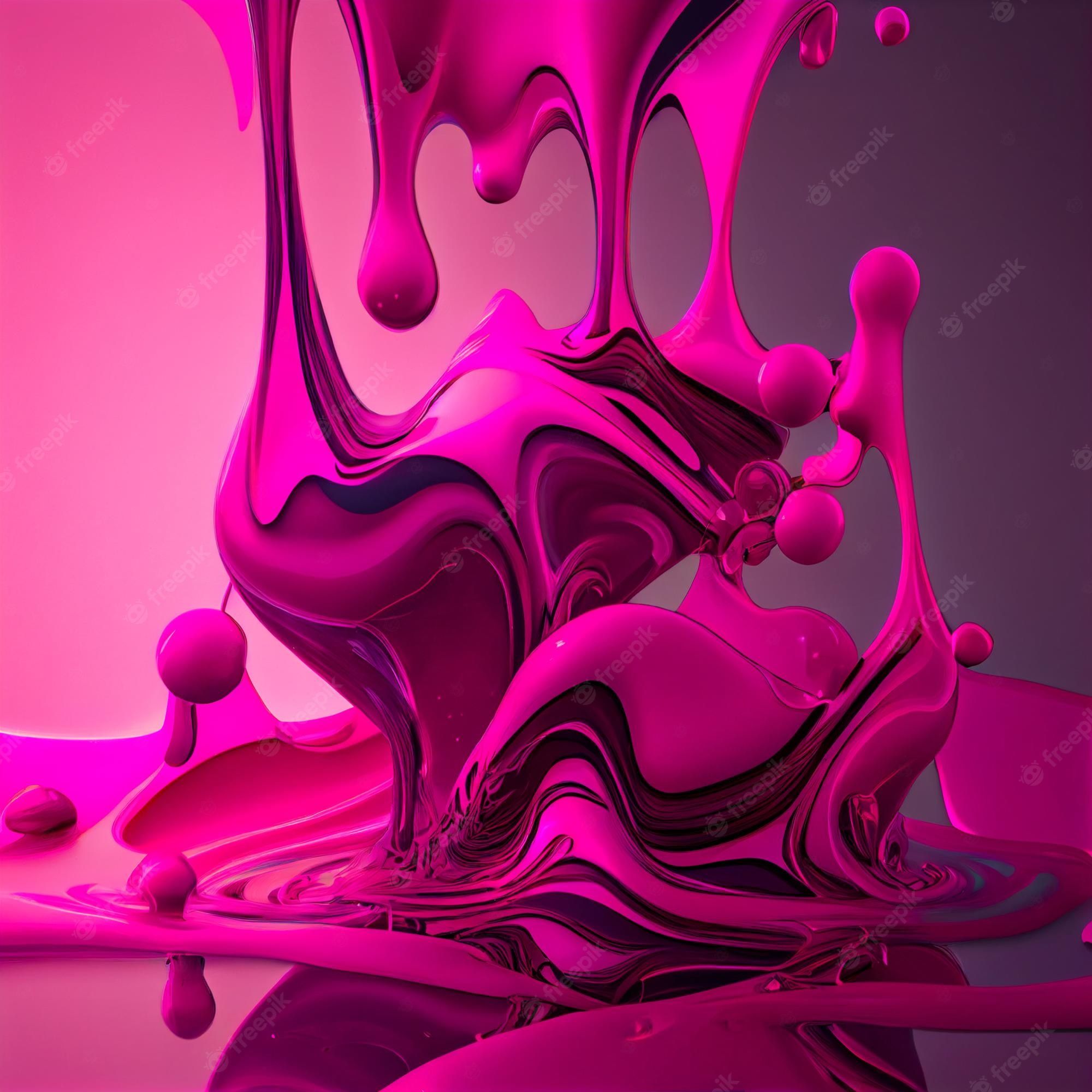 A pink liquid is splashing on the ground - Magenta