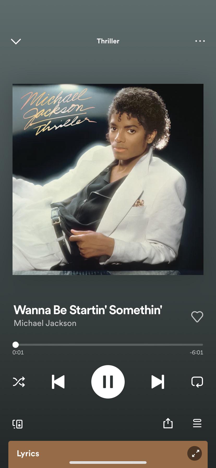 A screenshot of an app with music playing - Michael Jackson