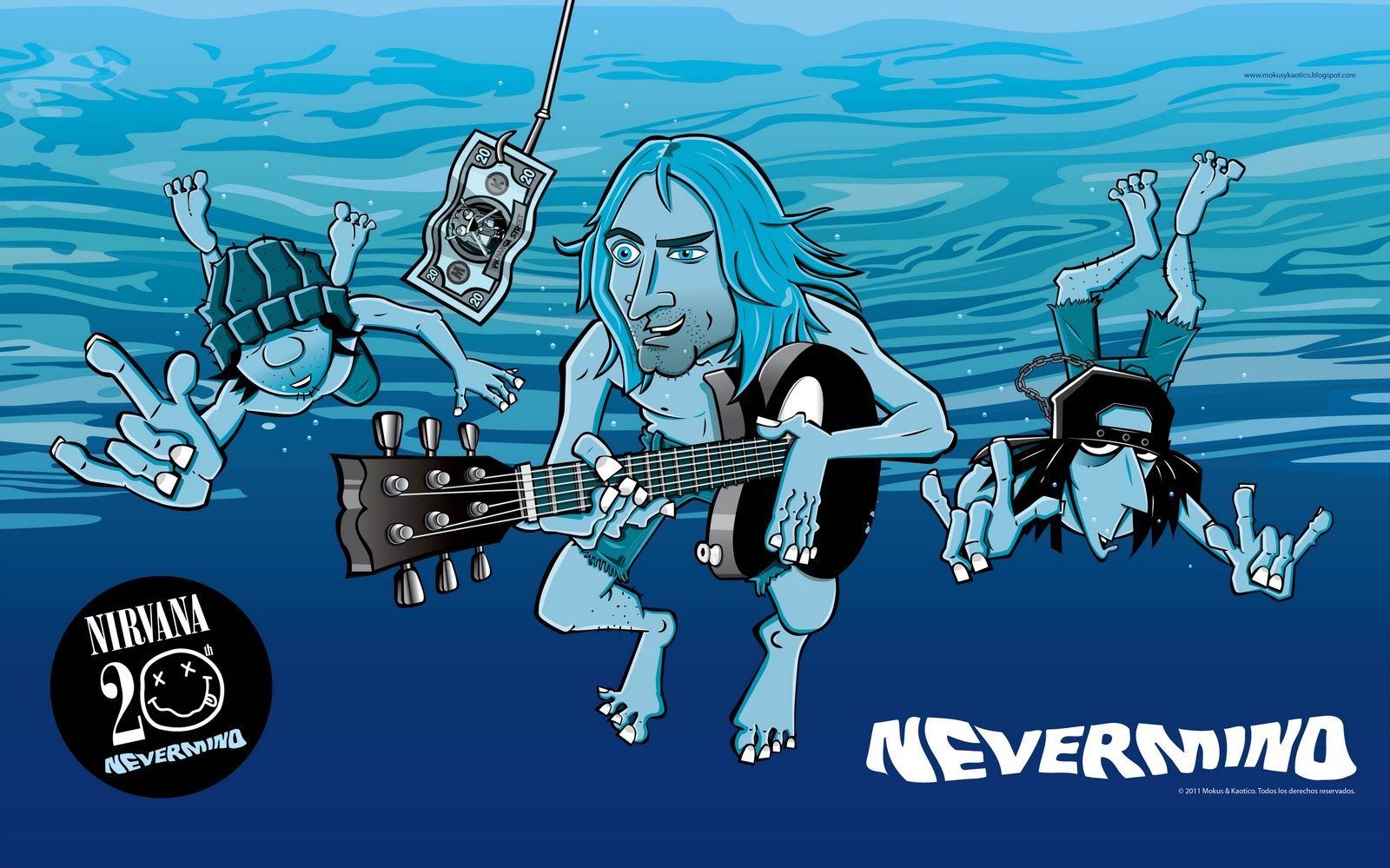 Nirvana, Nevermind, album cover, 20th anniversary, cartoon, illustration, underwater, Cobain, In Utero, Nevermind, 1991, 1993, 20th anniversary, anniversary, anniversary edition, remastered, remastered edition, remastered 20th anniversary, anniversary 20th anniversary, anniversary edition 20th anniversary, remastered edition 20th anniversary, anniversary edition remastered - Nirvana