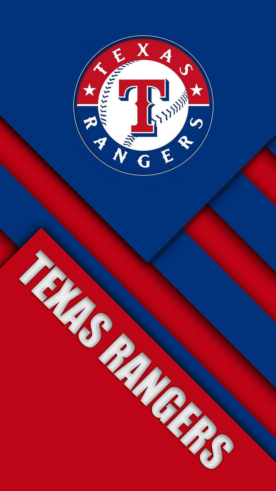 The texas rangers logo is on a red and blue background - Texas