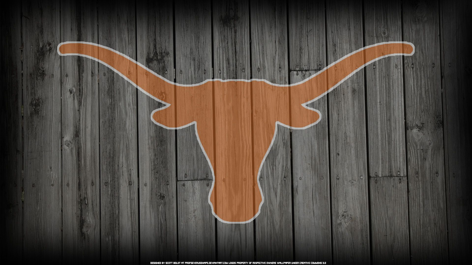 A wooden background with the texas longhorns logo - Texas