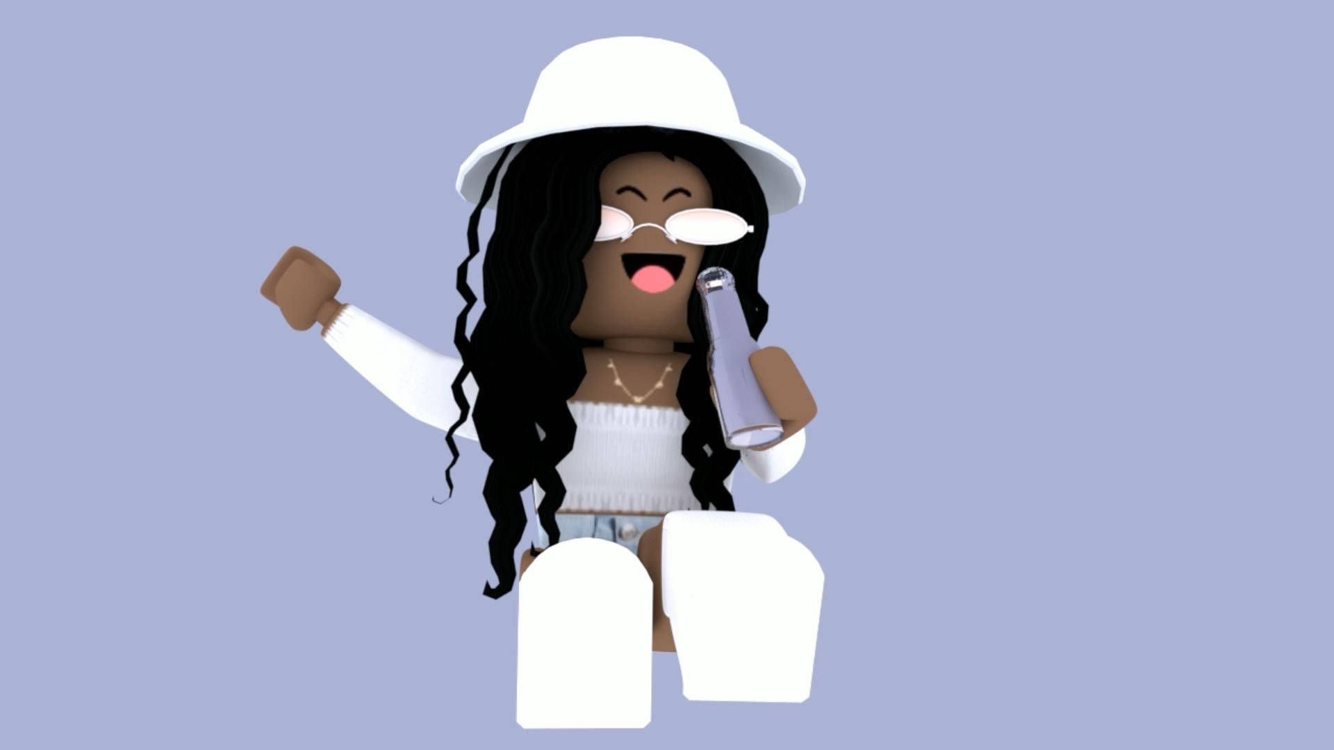 Download Aesthetic Roblox Girl In White Wallpaper