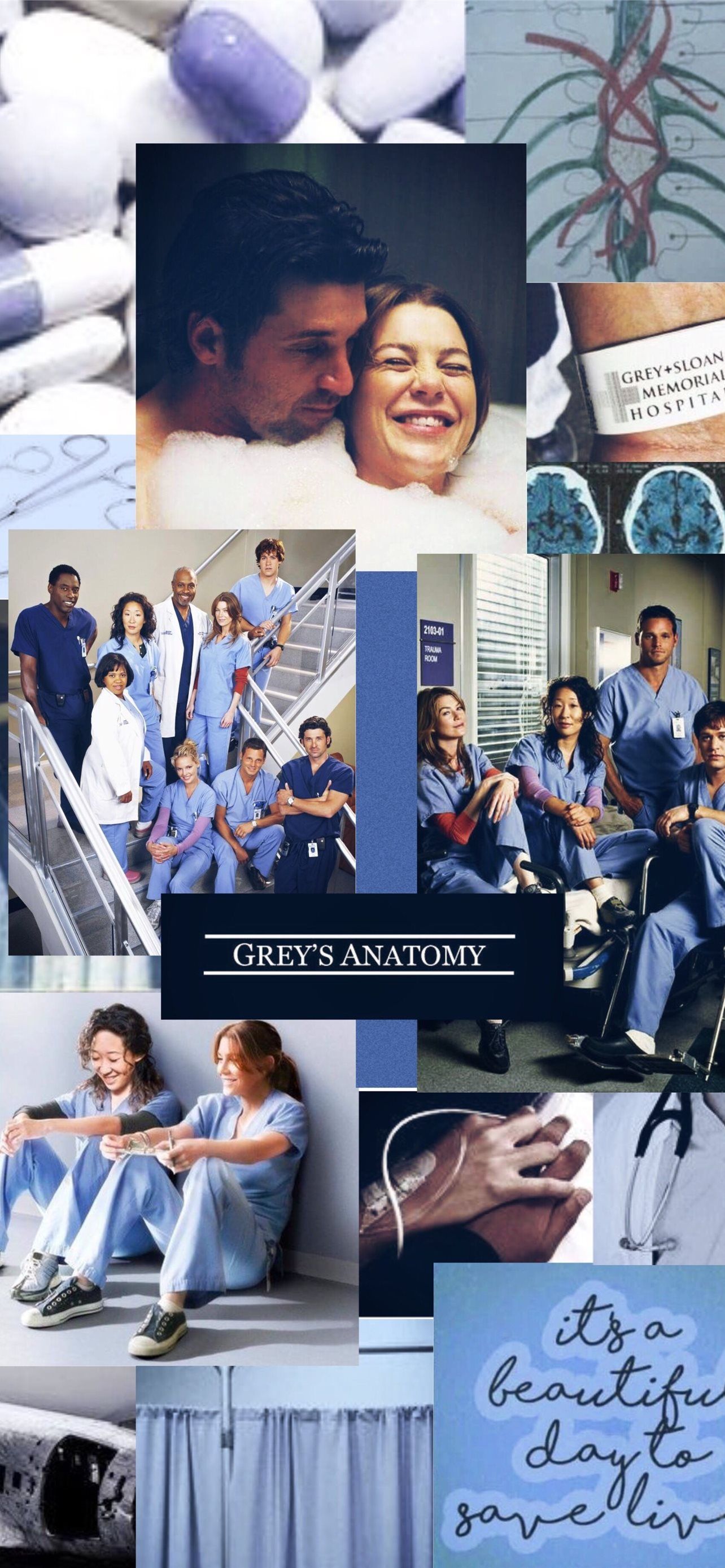 A collage of pictures with the words grey's anatomy - Grey's Anatomy