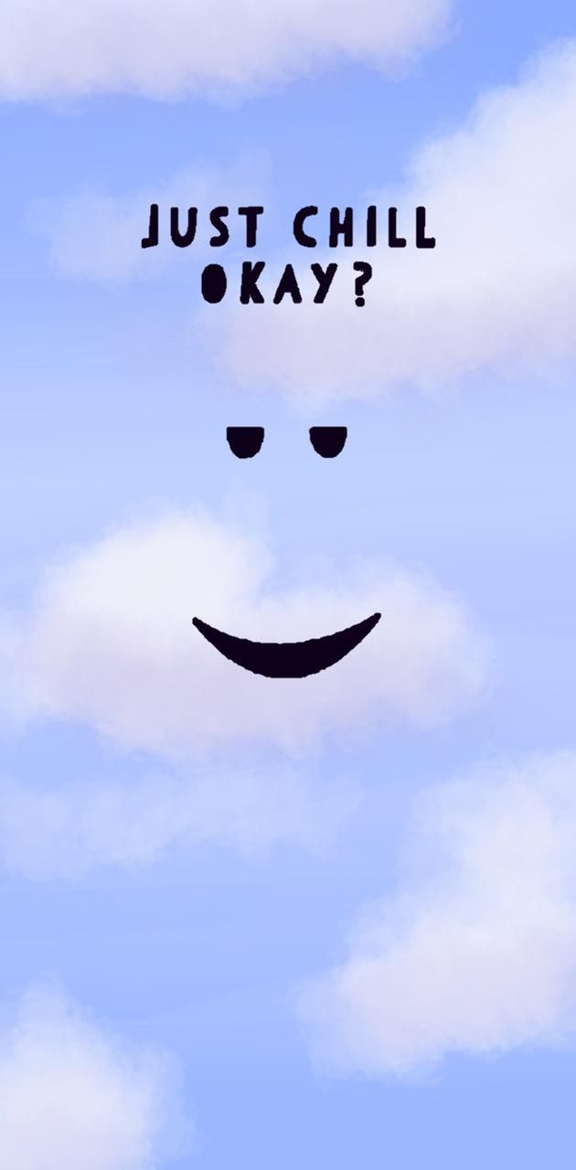 IPhone wallpaper of a smiling face with the text 