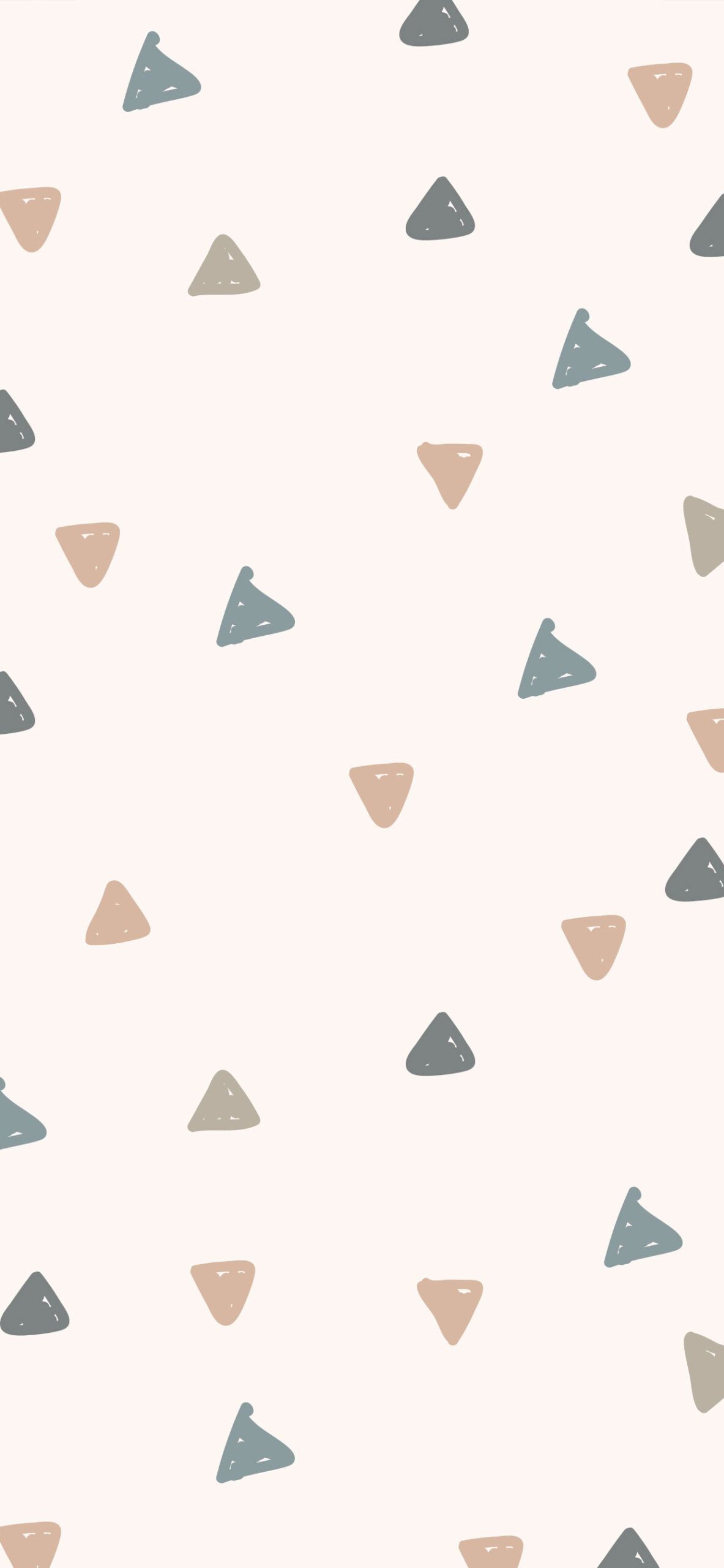 A phone wallpaper with a pattern of pastel colored triangles on a white background - Boho
