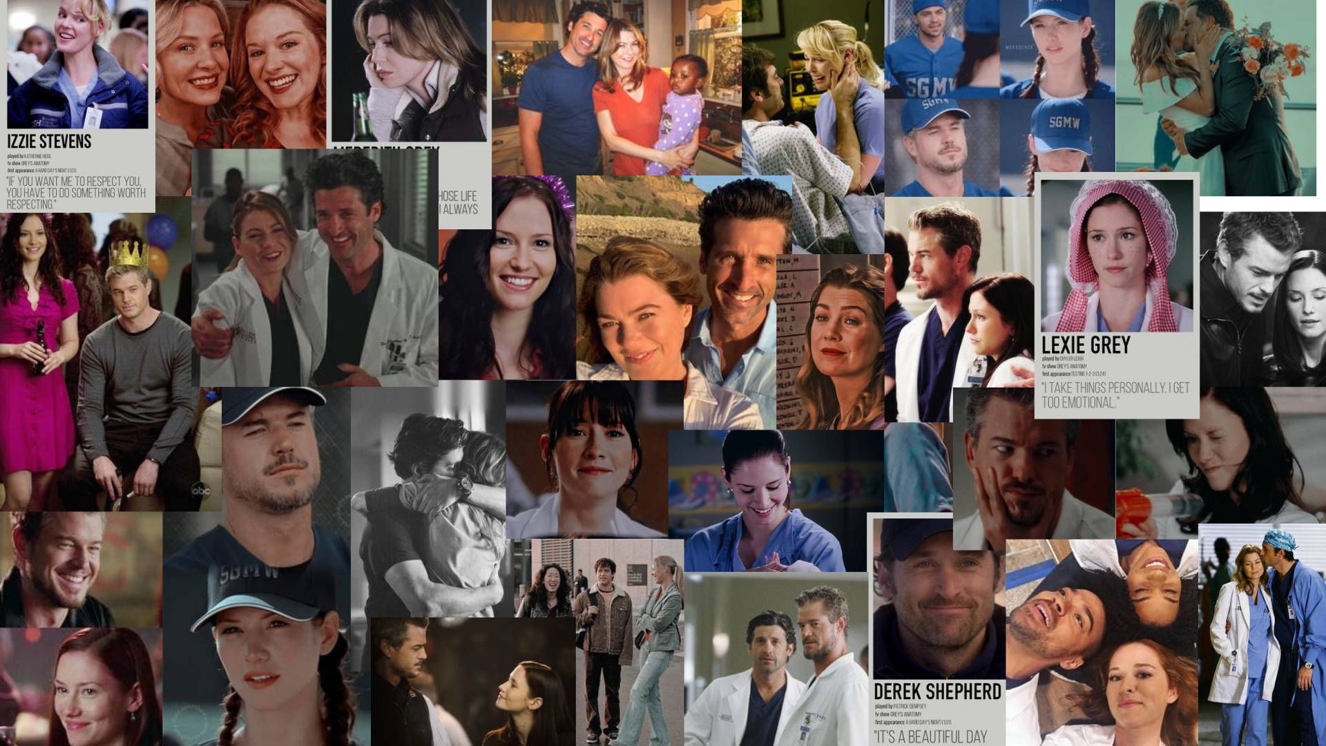 A collage of pictures with people in them - Grey's Anatomy