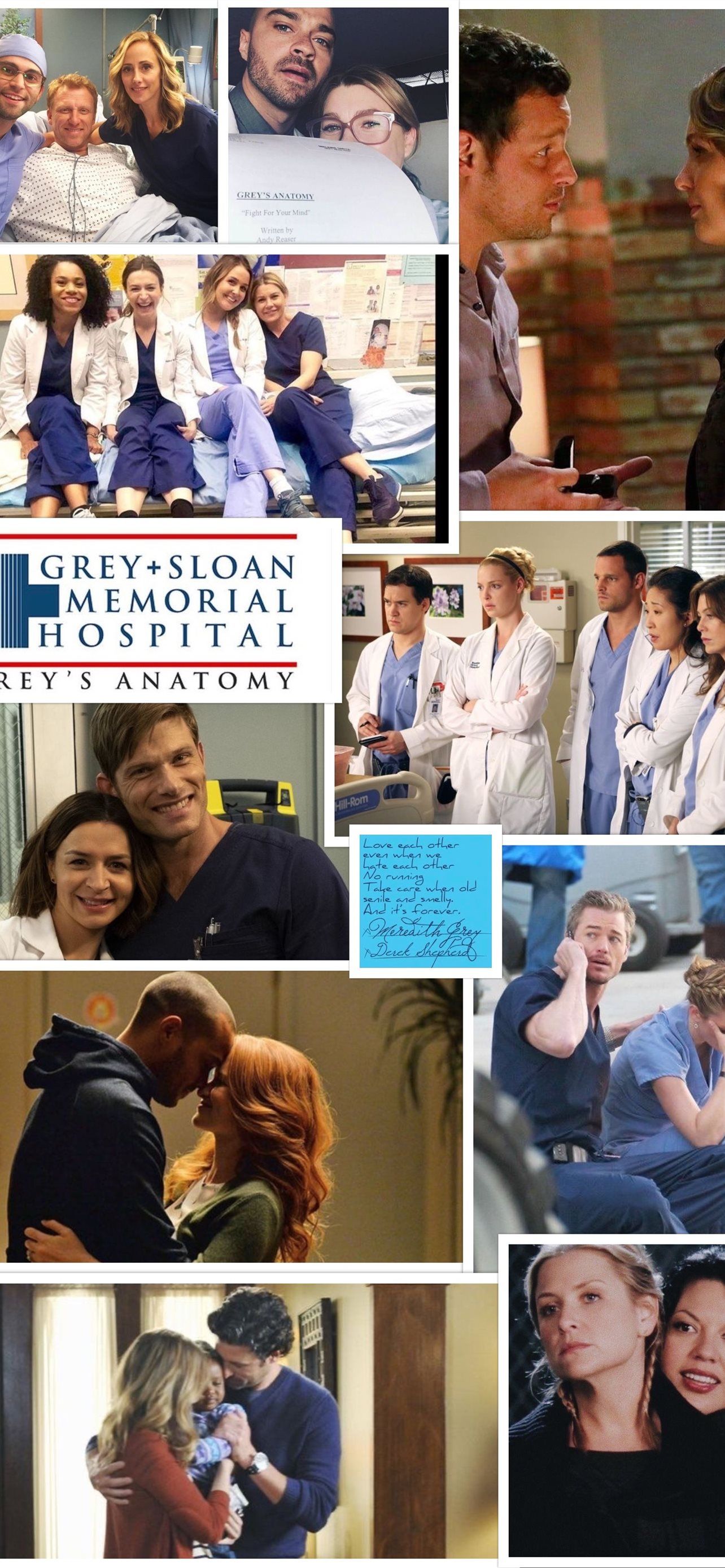 A collage of Greys Anatomy characters and couples. - Grey's Anatomy