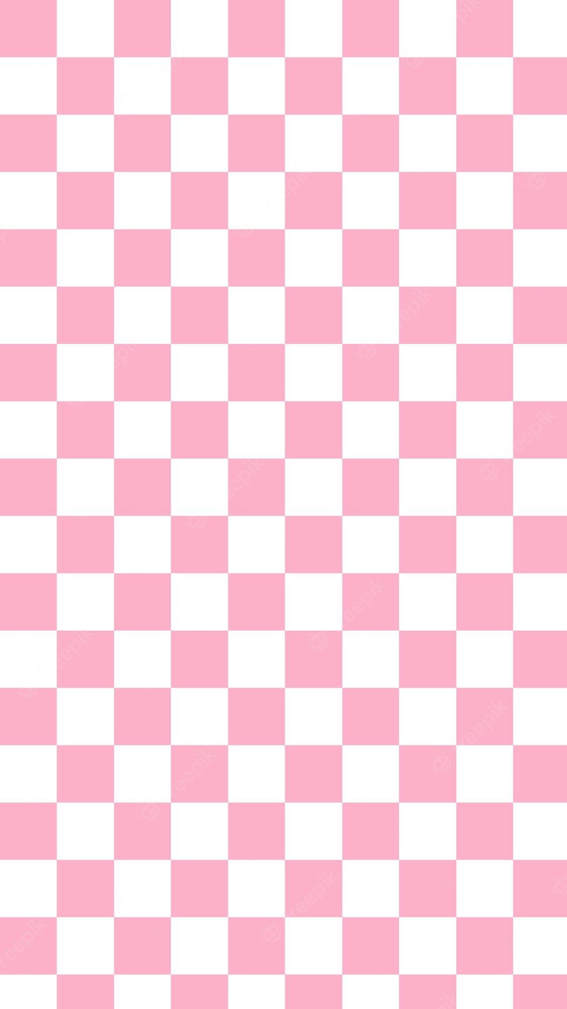 A pink and white checkered pattern - Pastel pink, cute pink, checkered