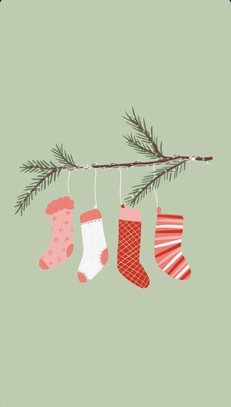 Cute Christmas iPhone Socks Wallpaper