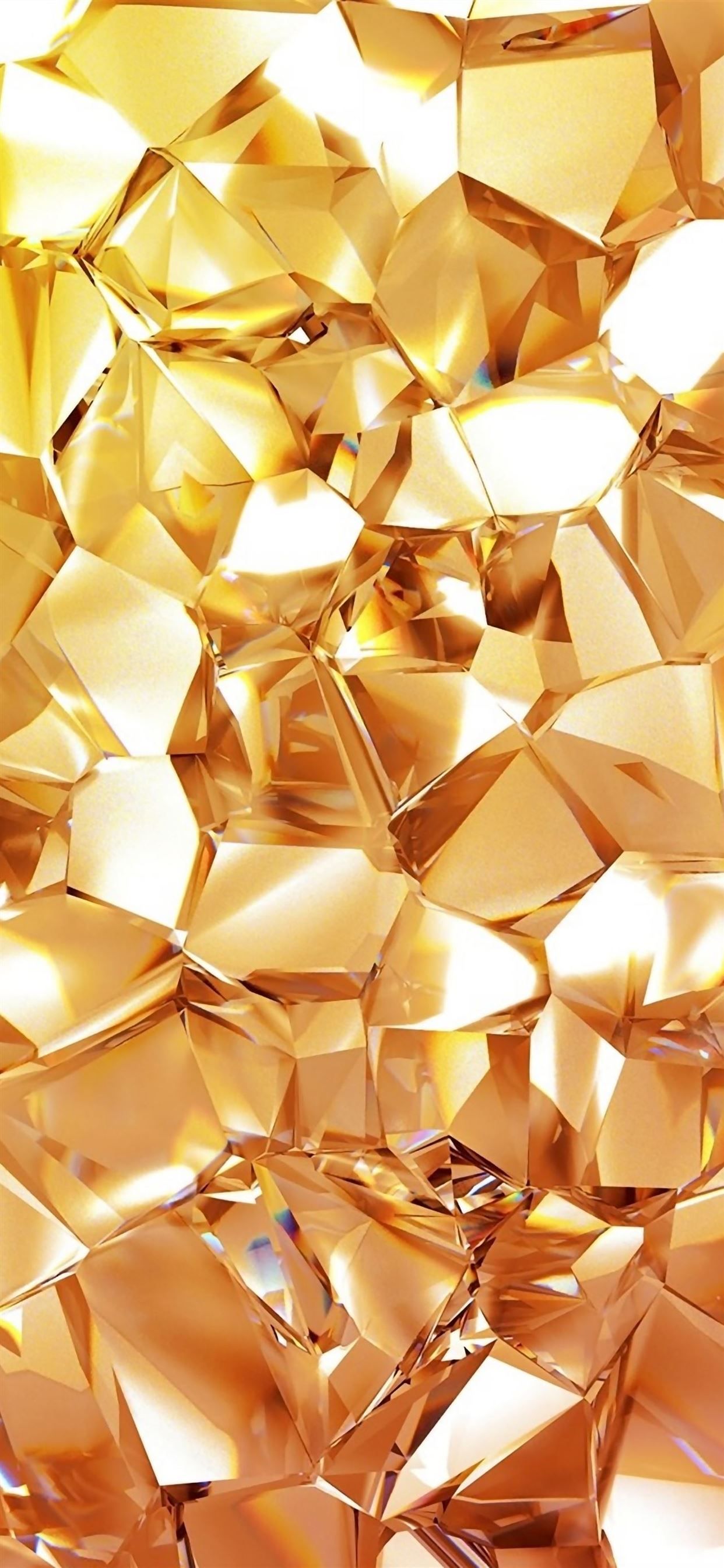 IPhone wallpaper of gold broken glass on a white background - Diamond