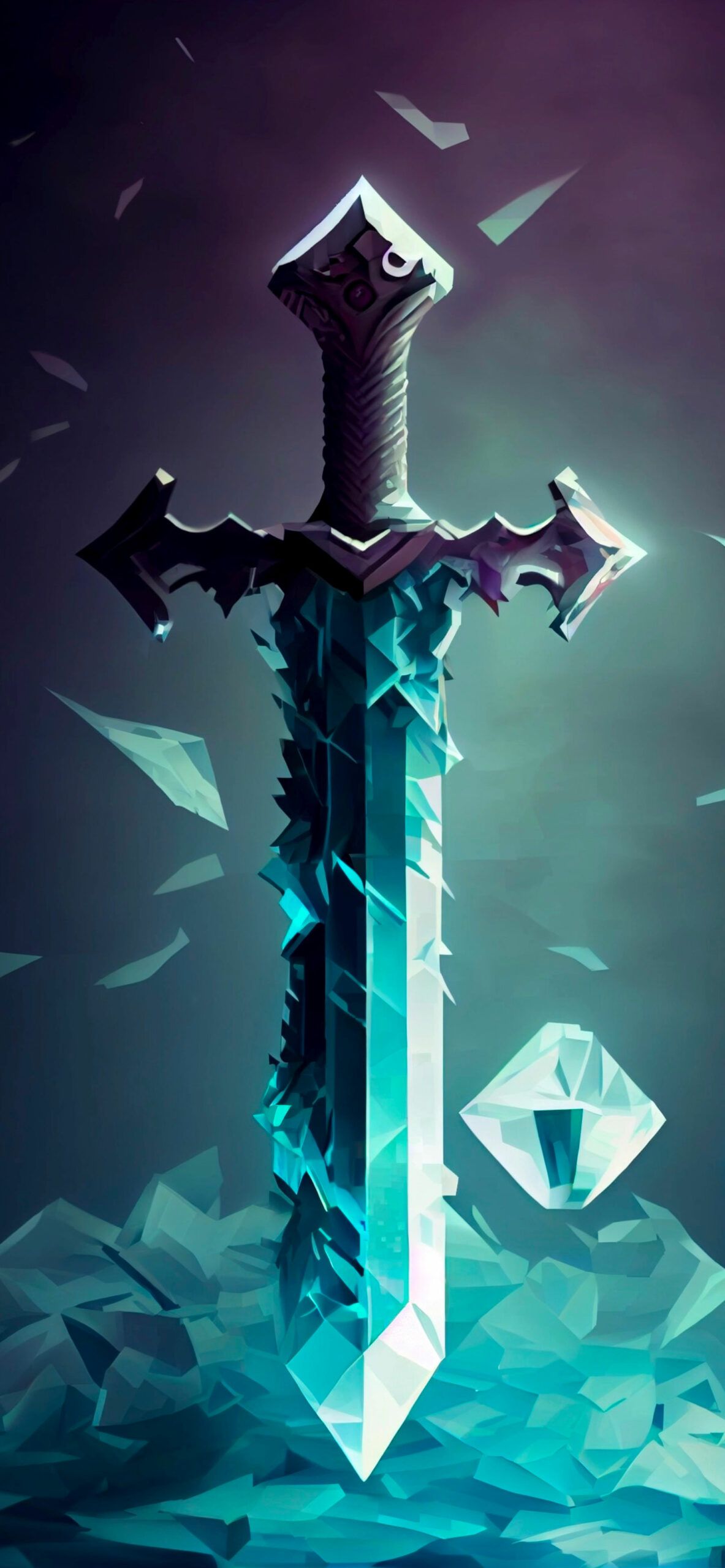 Minecraft Diamond Sword Aesthetic Wallpaper