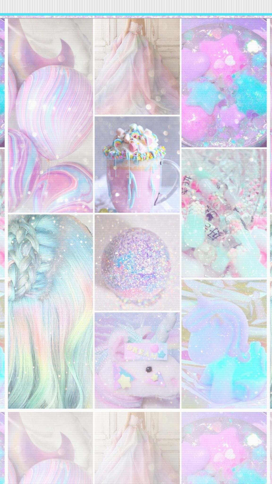 A collage of pictures with unicorns and mermaids - Unicorn