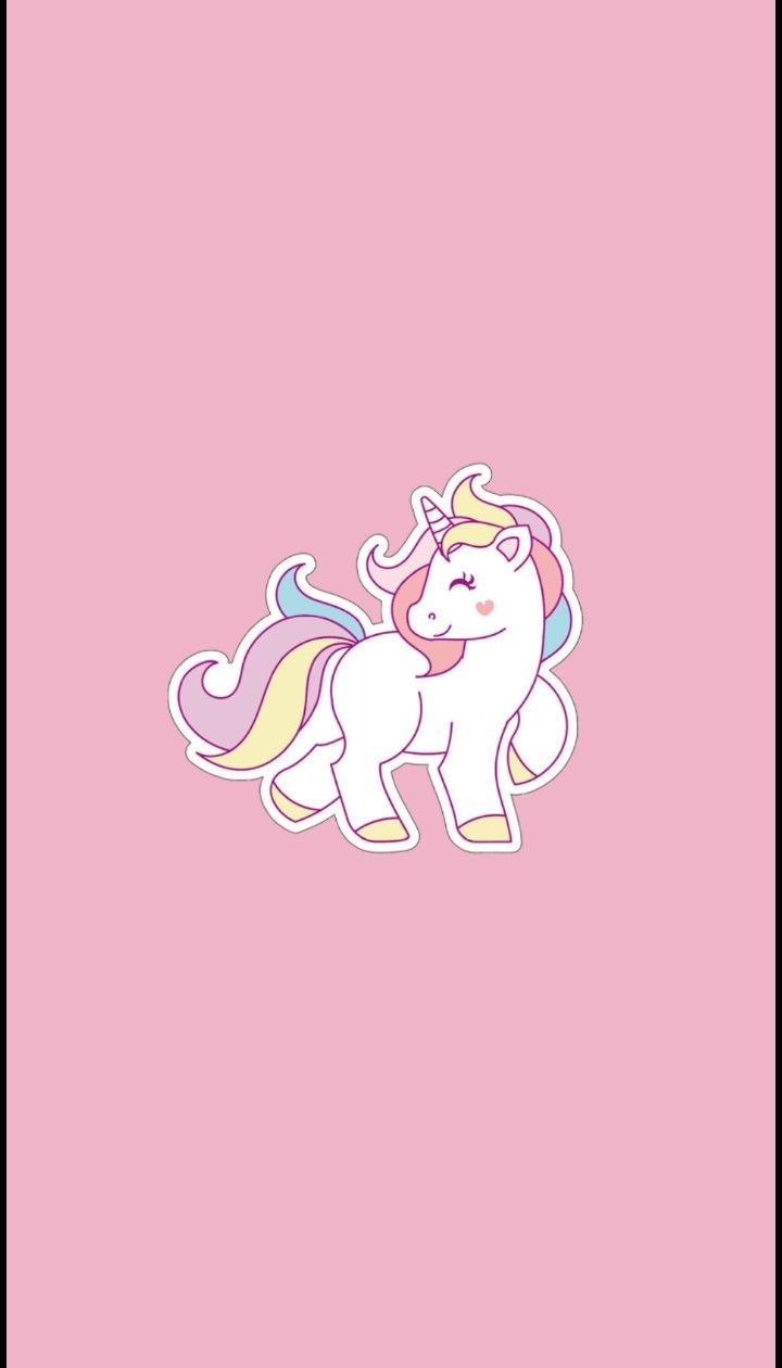 Pink background with a cute unicorn - Unicorn