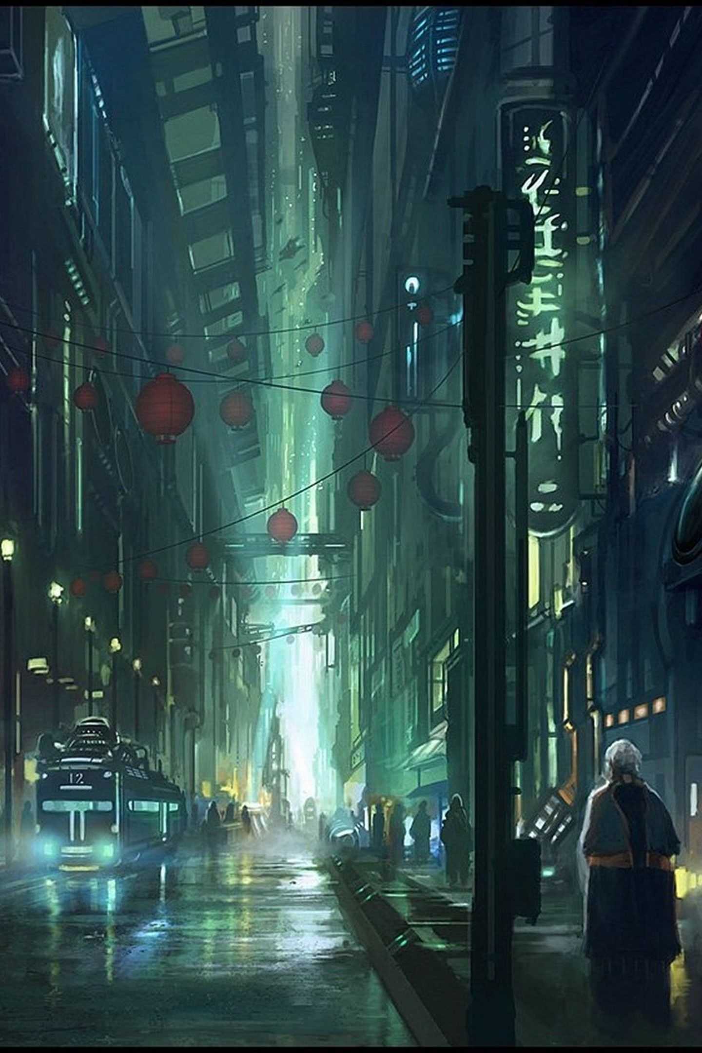 A cyberpunk city at night with neon lights - Lo fi