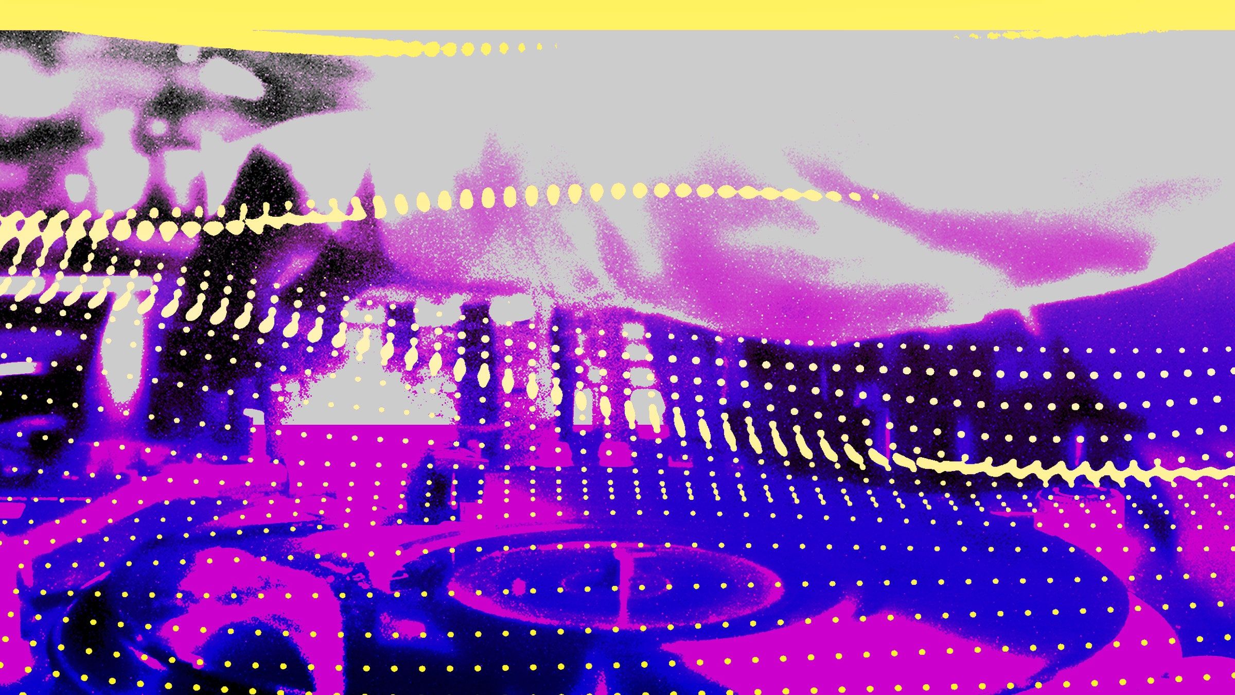 A digital artwork with a yellow, purple and pink gradient - Lo fi