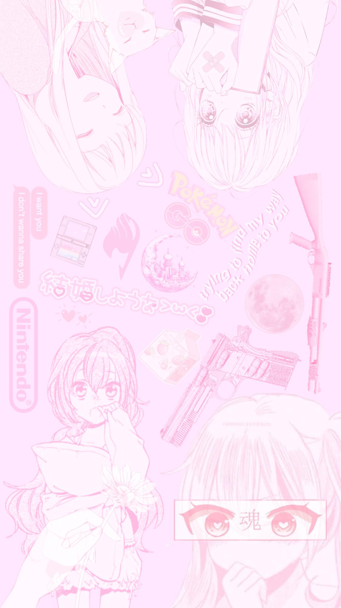 pastel pink anime aesthetic