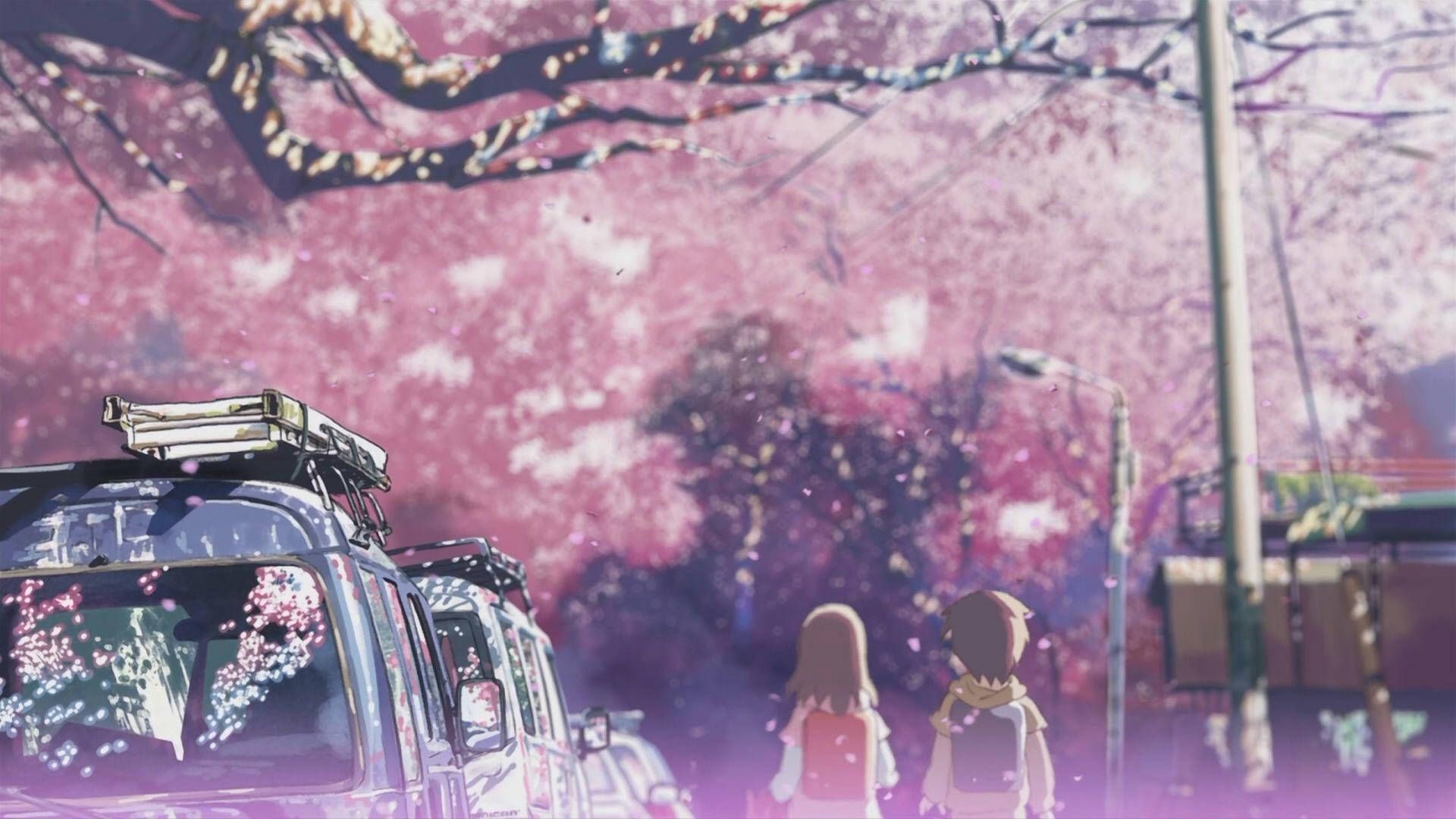 Download Pink Sakura Aesthetic Anime Laptop Wallpaper