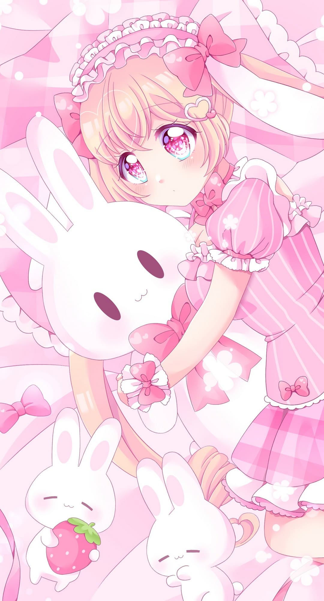 Anime wallpaper phone 1080x1920 for iPhone and Android - Pink anime
