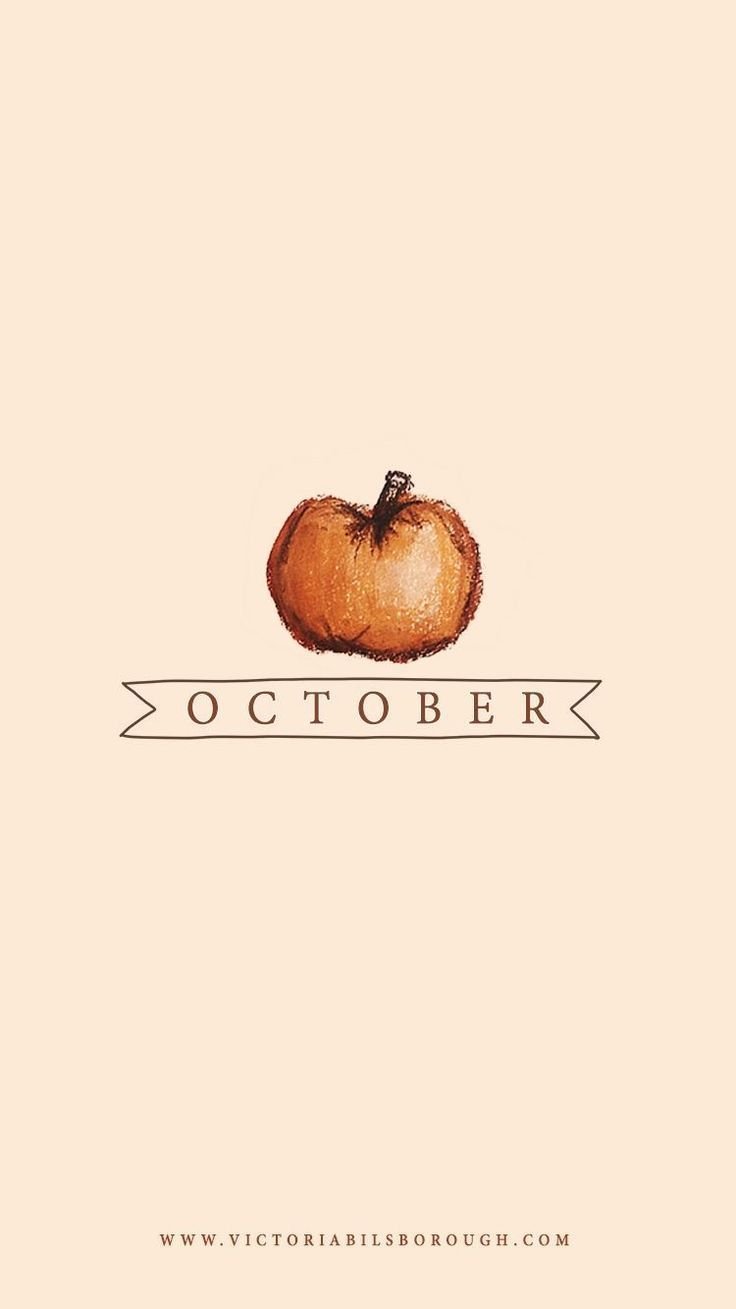 October 2015 calendar with a pumpkin on it - Fall iPhone