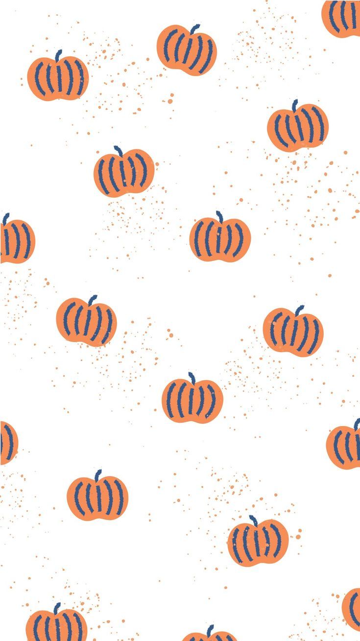 Cute Halloween wallpaper for phone. Orange and blue pumpkins on a white background. - Fall iPhone, pumpkin, cute Halloween, cute fall