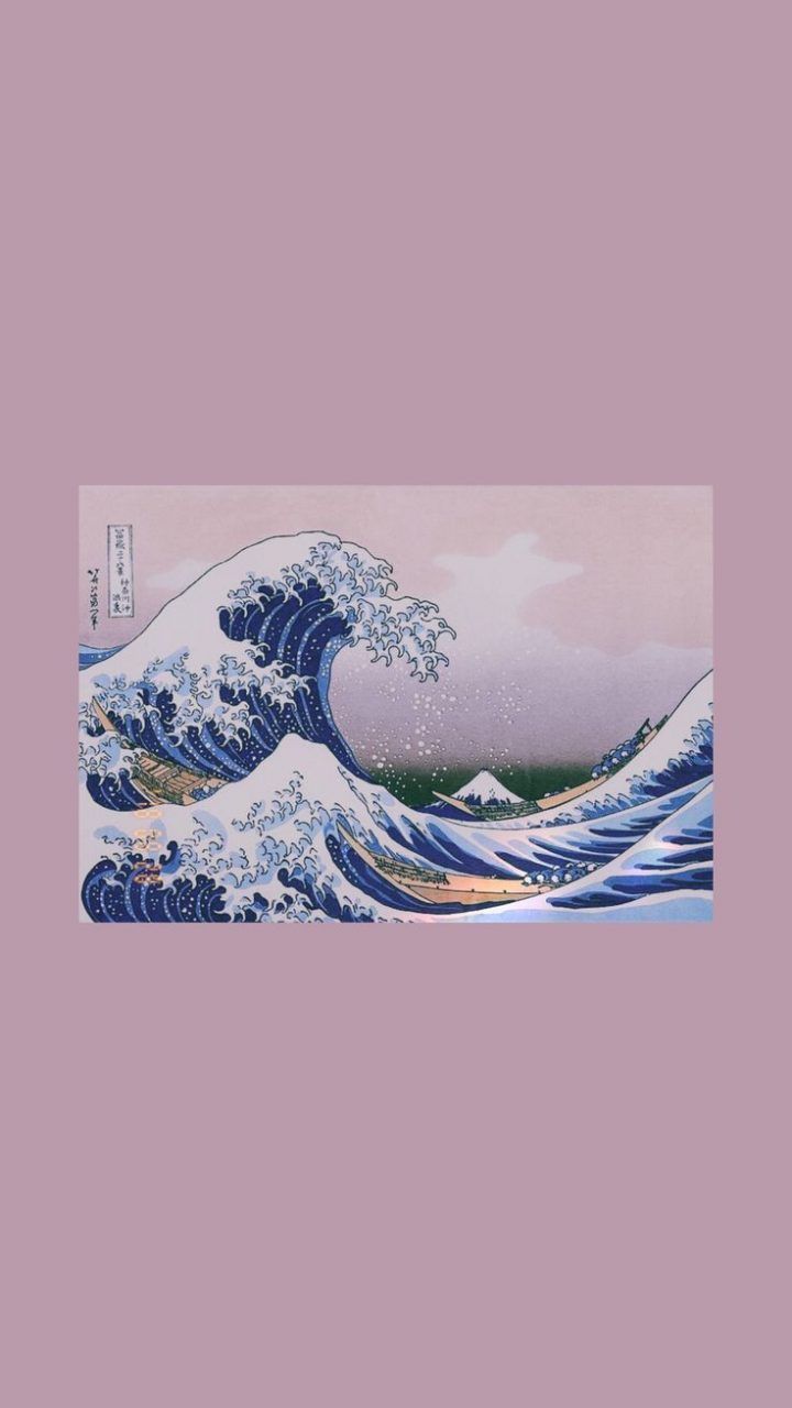 Aesthetic background with the great wave - Art