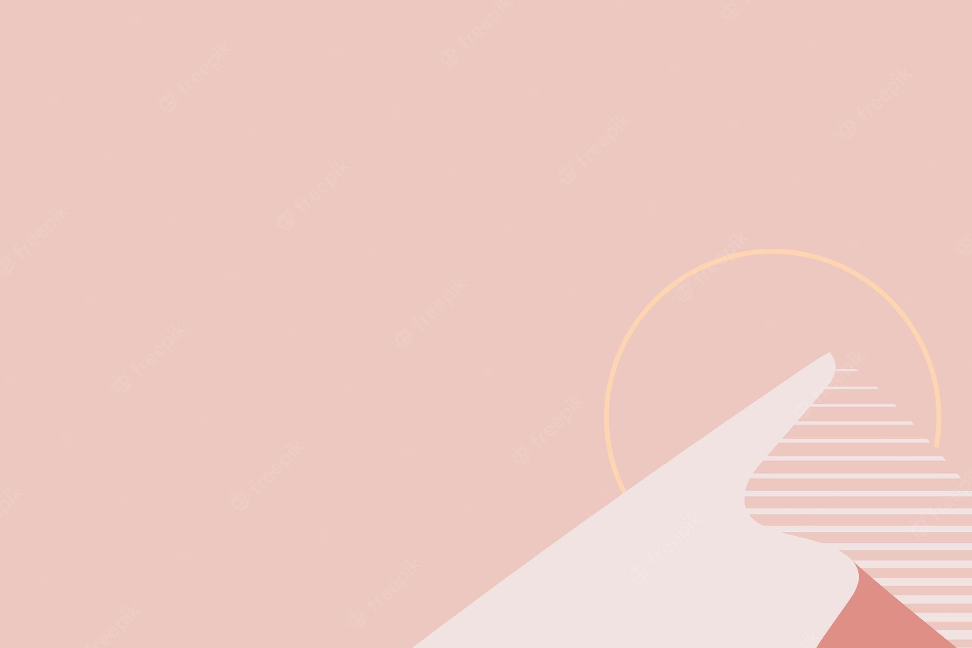 A pink graphic with a plane on it - Pastel minimalist
