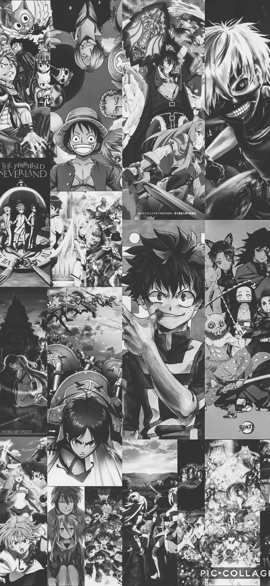 Black and white anime wallpaper I made for my phone - Anime