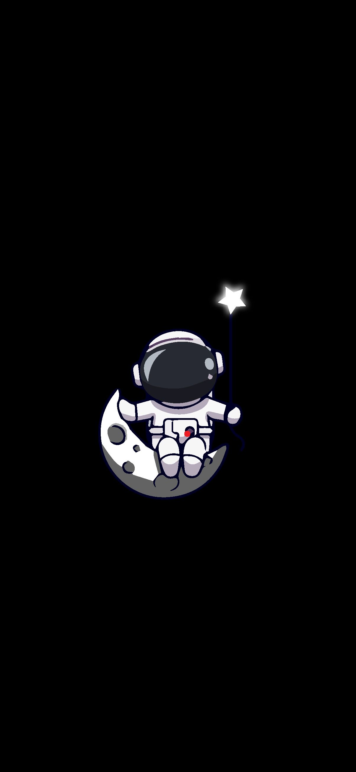 An astronaut sitting on the moon with a star - Astronaut