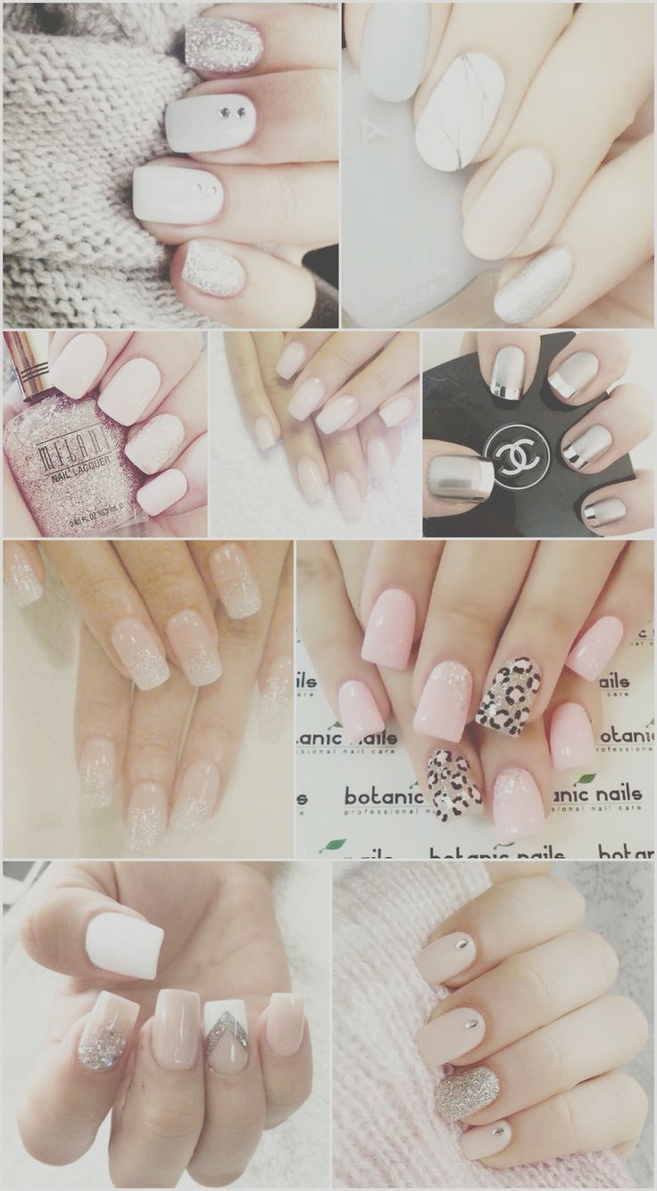 A collage of pictures showing different nail designs - Nails