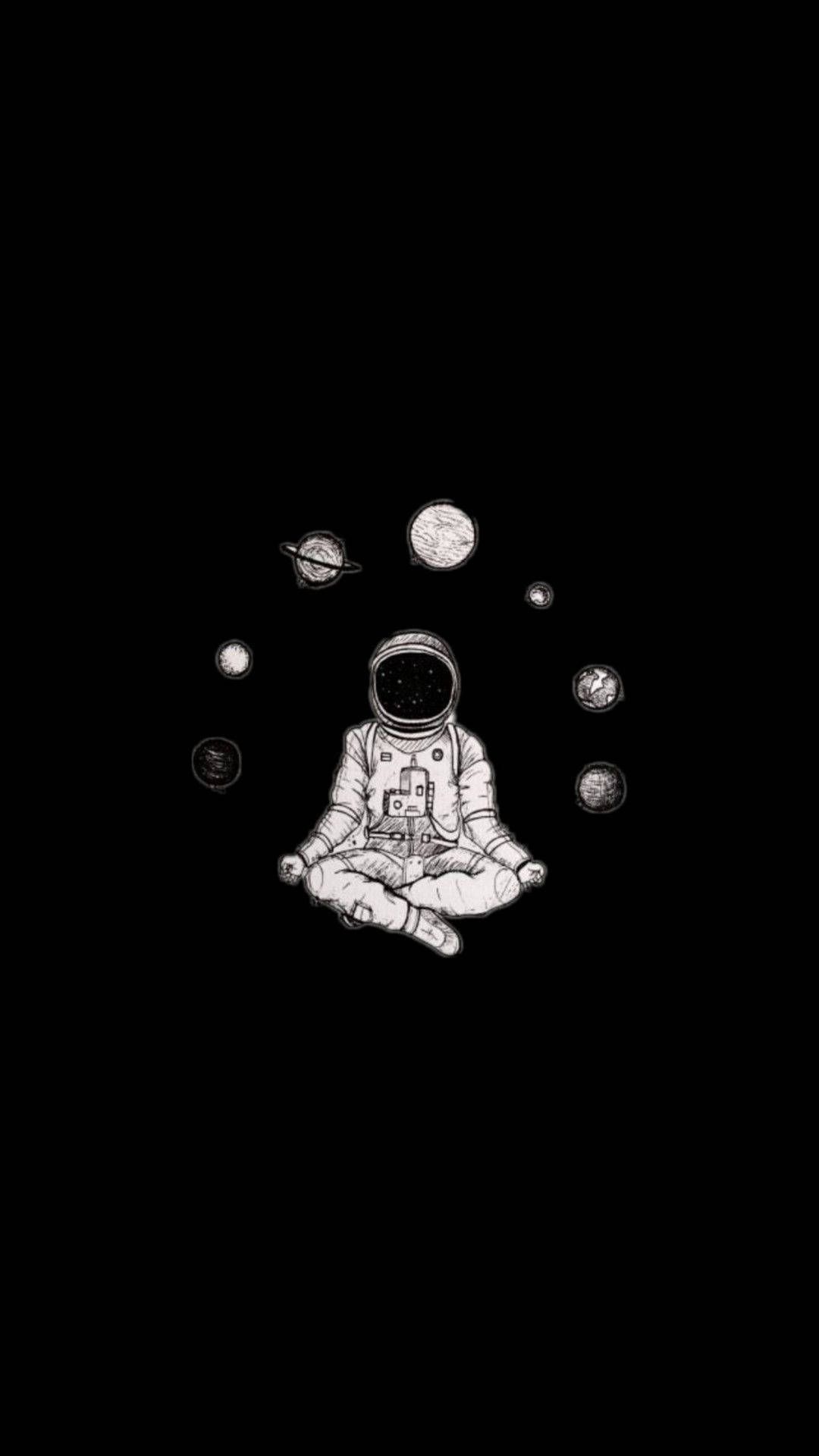 Download Astronaut Aesthetic Meditating Wallpaper