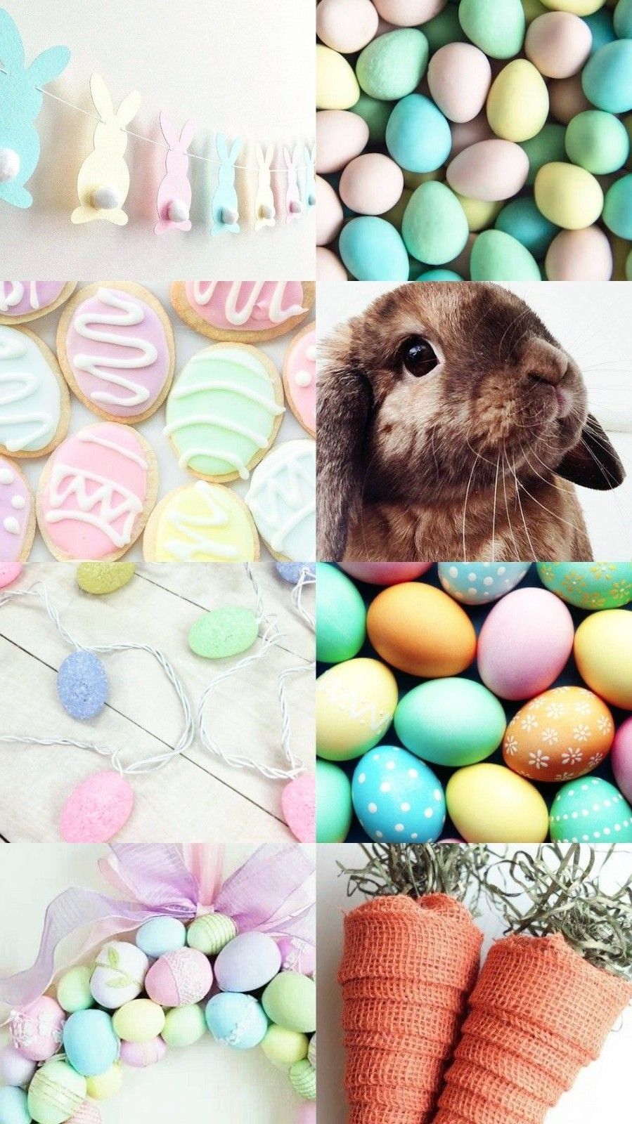 A collage of pictures with easter decorations - Easter