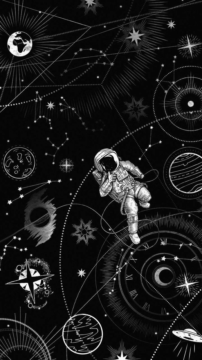 Astronaut on The Moon Black Wallpaper 93