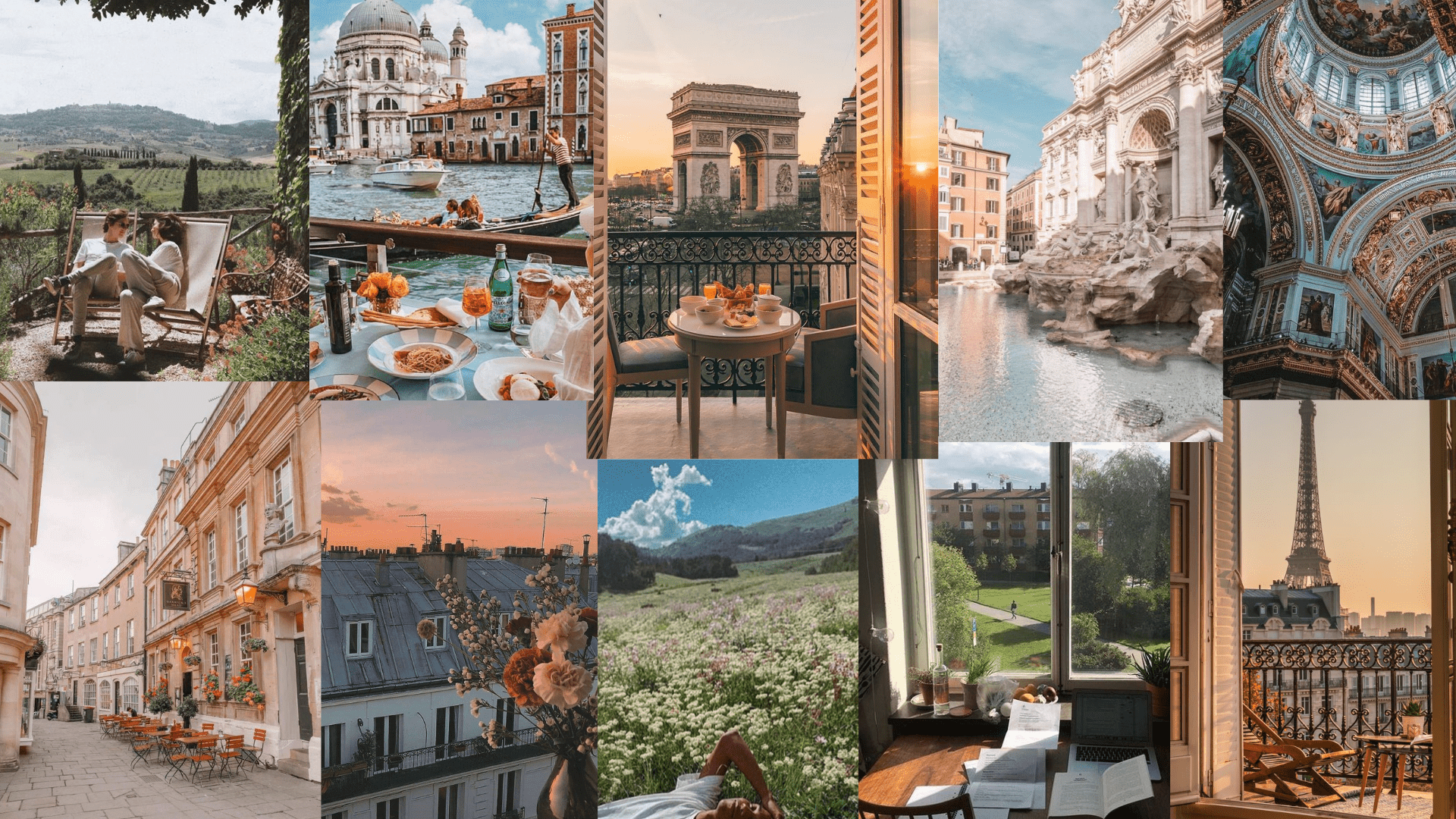 A collage of pictures with different scenes - Italy